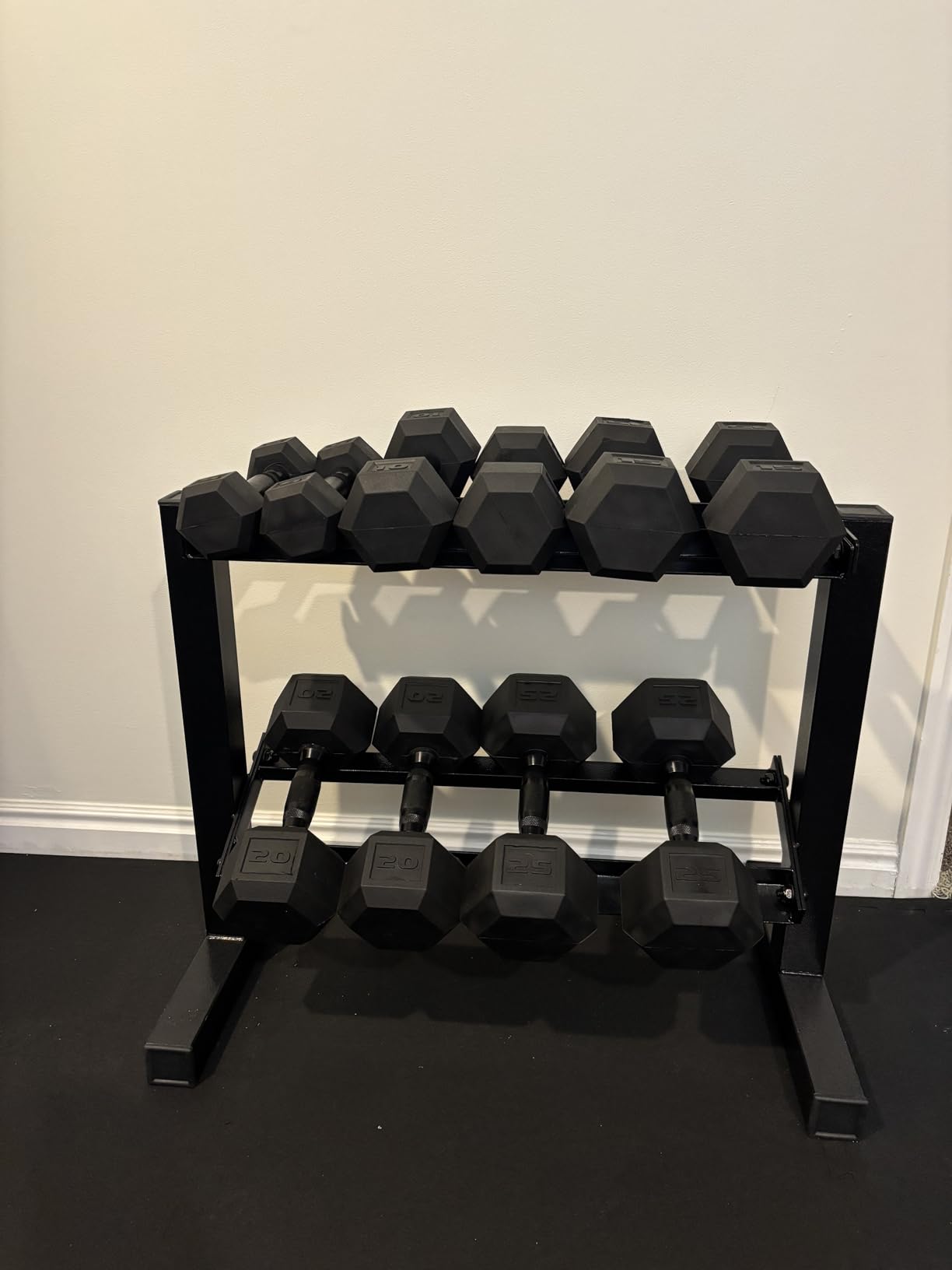 CAP 150 LB Dumbbell Set with 2-Tier Rack, Rubber Hex Free Weights Set, Home Gym Weight Set with Horizontal Storage Rack for Strength Training customer photo 2