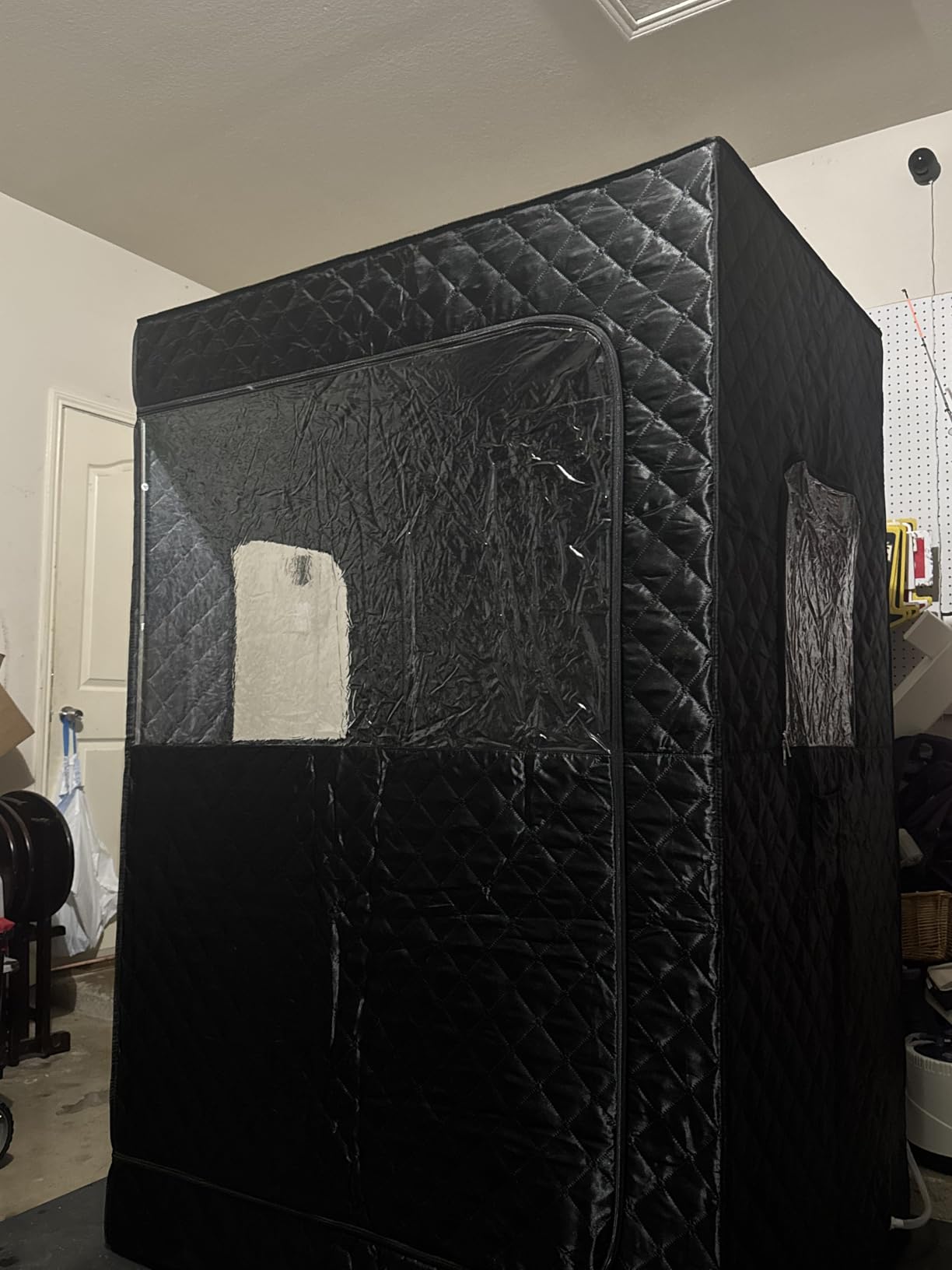 Tehanld 2 Person Portable Steam Sauna for Home, Extra Large Sauna Tent, Upgraded 2 Steamer, 2 Foldable Chair & Remote Control, Black customer photo 1