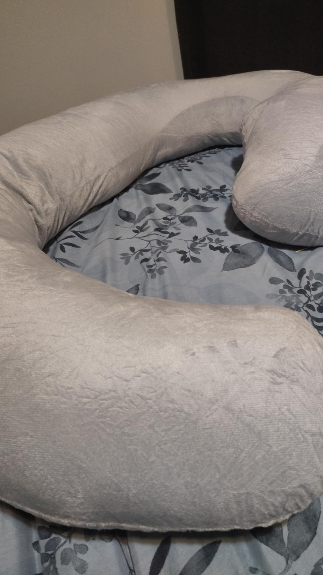 Pregnancy Pillows for Sleeping - 57-Inch Maternity Pillow for Pregnant Women with Removable Washable Cover - Support for Back, Belly, Neck, Legs, & Hips - V C U Shaped Full Body Pillow, Velvet Grey customer photo 2