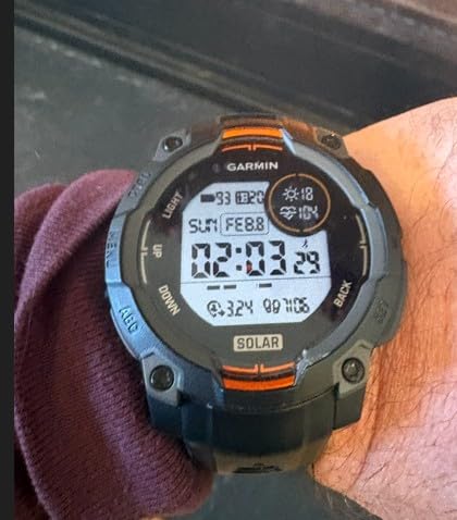 Garmin Instinct® 3 45mm, Solar Charged Display, Rugged Outdoor GPS Smartwatch, Metal-Reinforced Bezel, Built-in Flashlight, Black customer photo 1