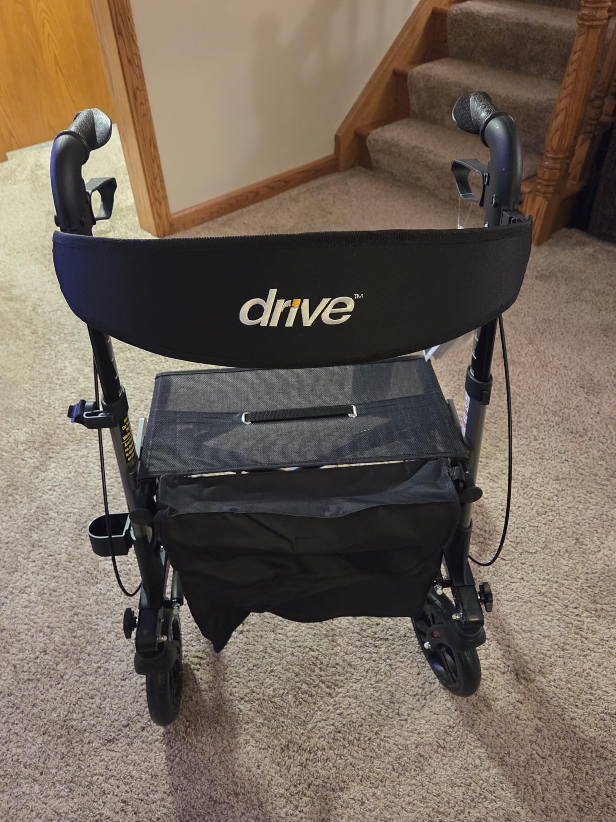 Drive Medical Compact Folding Rollator with Seat and Brakes, 8-Inch Wheels | Space-Saving 4-Wheeled Rollator Folds Compactly for Travel and Includes Seat and Brakes for Rest Stops customer photo 2