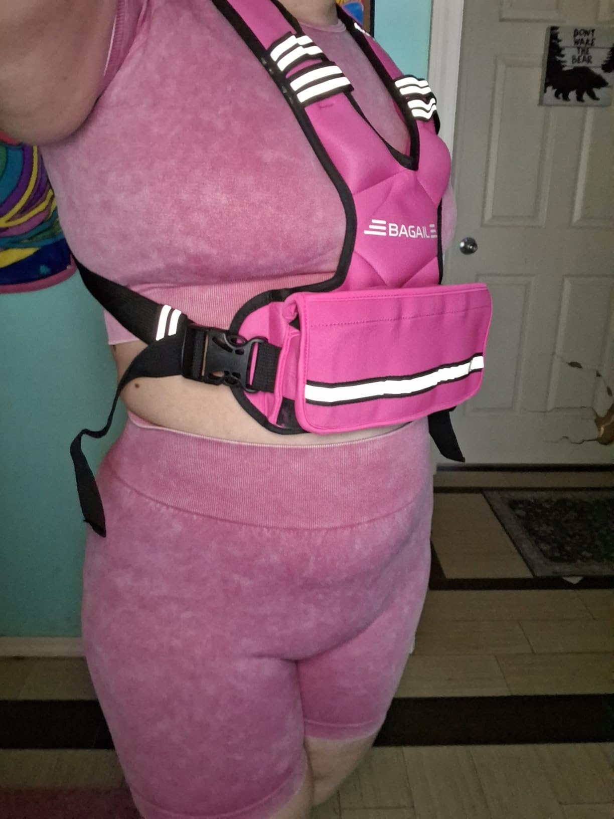 BAGAIL Adjustable Weighted Vest for Women 4-10lb/12-18lb/20-32lb, Comfortable U-Neck Rucking Vest with 6 Removable Weights, Storage Pocket and Reflective Strips for Walking, Jogging, Weight Loss customer photo 2