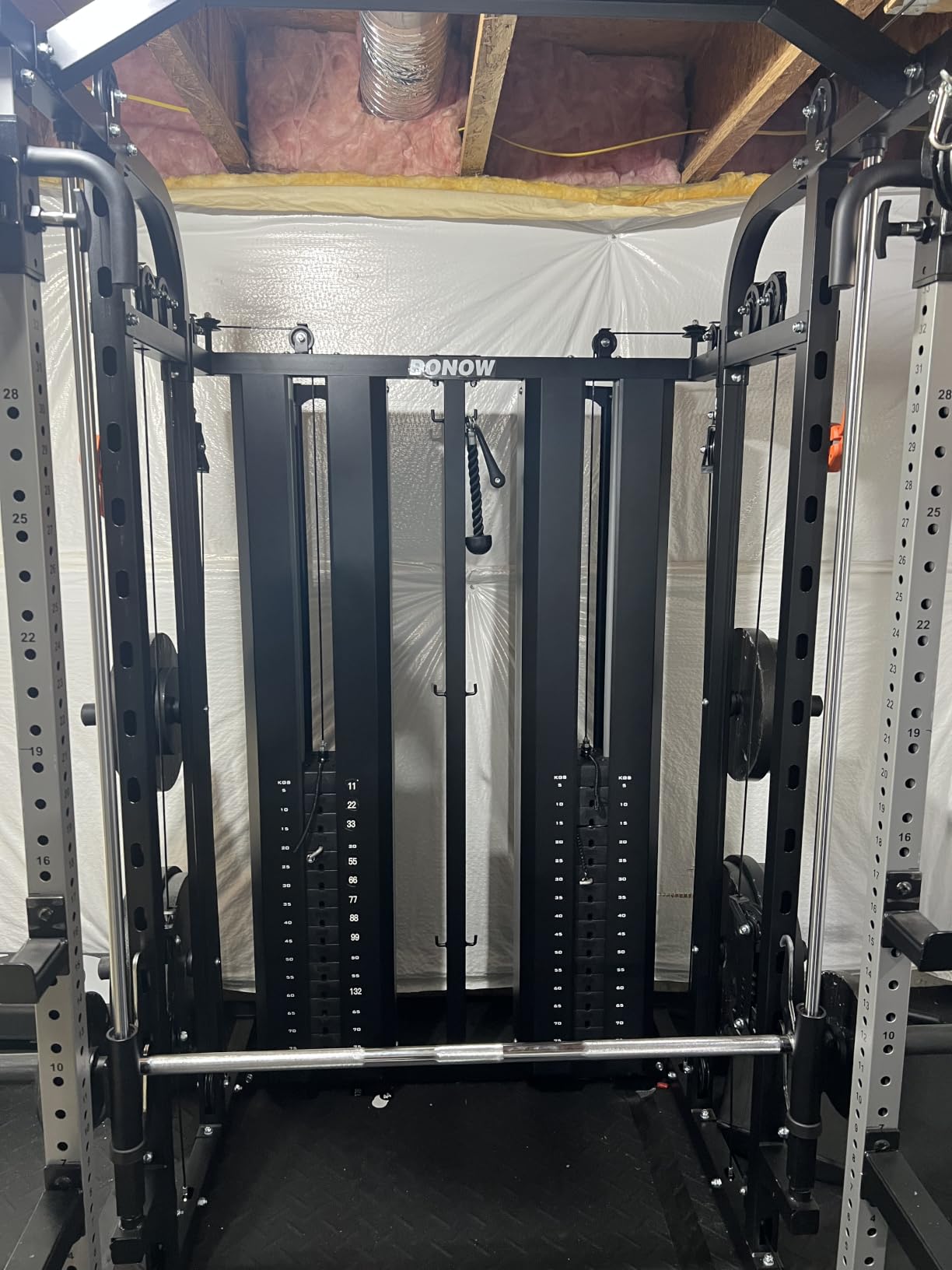 DONOW Smith Machine with Weight Stacks Home Gym System Cable Crossover | Multi Function, All in One, Heavy Duty, Lat Pulldown Bench, Hip Thrust Attachment customer photo 1