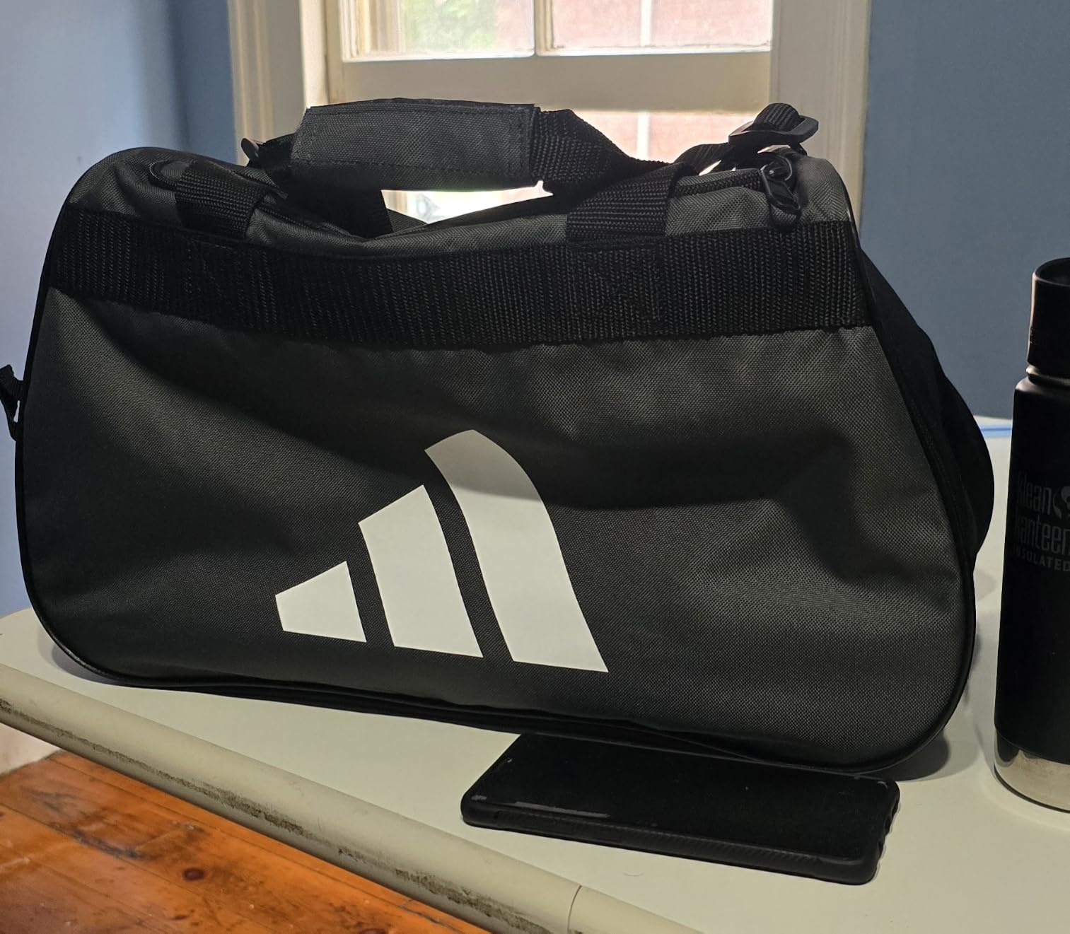 adidas Power Gym Bag - Lightweight Small Duffel, Blush Pink/White/Halo Silver Grey, OSFA customer photo 1
