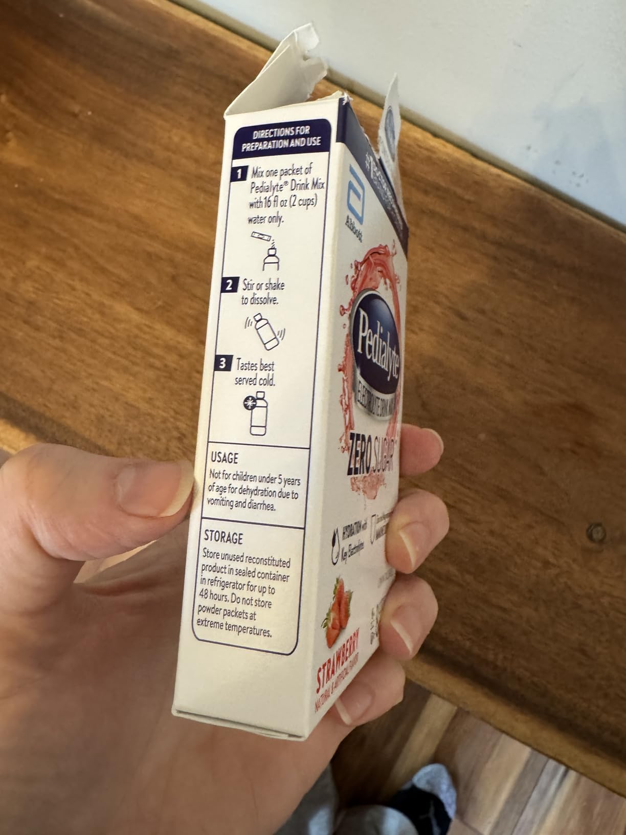 Pedialyte Electrolyte Drink Mix With Zero Sugar | Hydration With Key Electrolytes | Strawberry, 24 Powder Packets customer photo 1