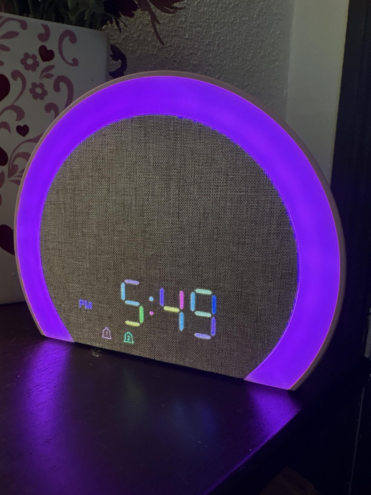 ANJANK Loud Alarm Clock with Wireless Bed Shaker, Vibrating Dual Alarm with Light Wake Up for Heavy Sleepers & Hearing Impaired, 9-Color Night Light, 8 Alarms, 0-100% Dimmer, USB Charger, Bedroom customer photo 2