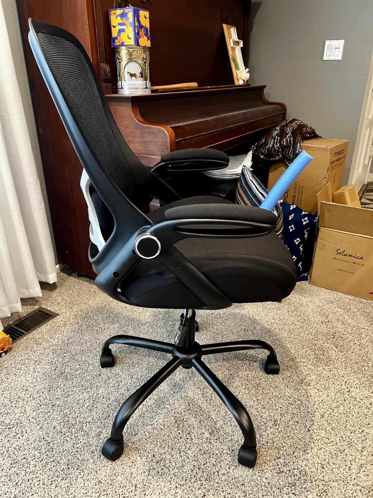HYLONE Big and Tall 400lbs Heavy Duty Office Chair, 5 Inch Thickened Seat Ergonomic Desk Chair with Adjustable Armrests, Home Office Computer Chairs for Long Hours Mesh Executive Chair (Black) customer photo 2