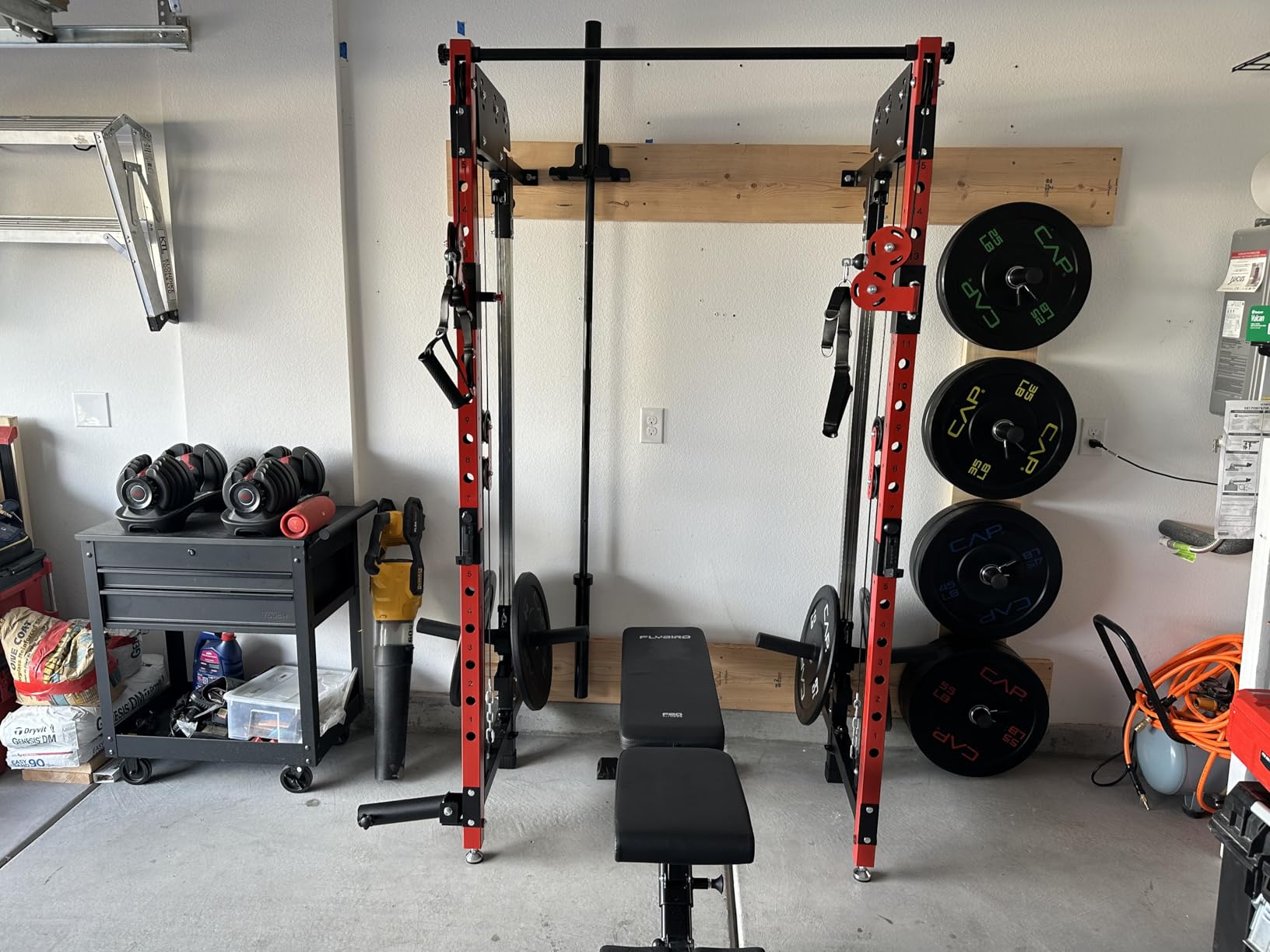 Goimu WM3-V4 Folding Squat Rack, Wall Mounted Power Rack with Dual Independent Pulley System, Functional Trainer with 5 Adjustable Function Modes for Space Saving customer photo 2