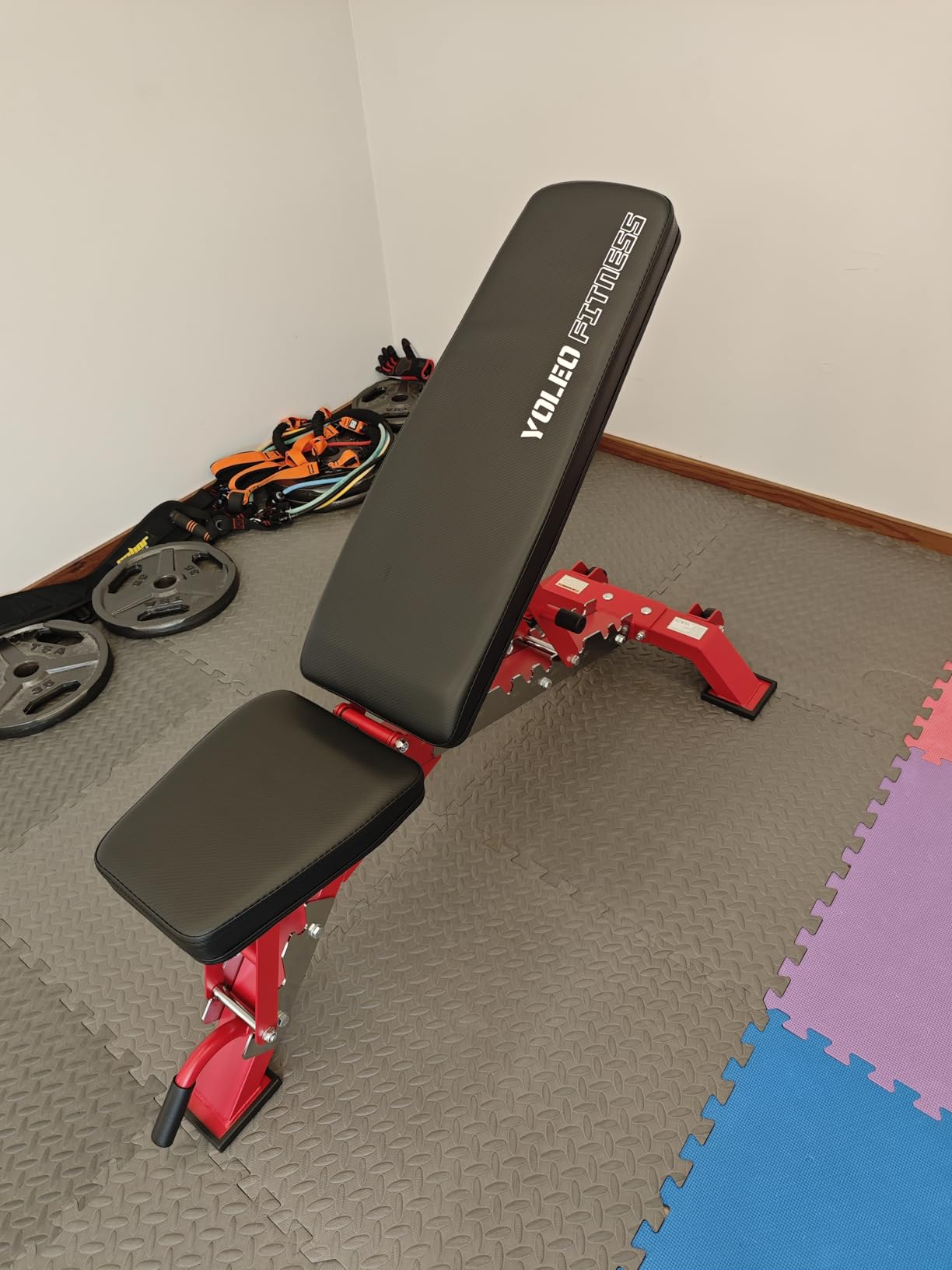 YOLEO Commercial Adjustable Weight Bench 2315LB ASTM Certified - 80% Pre-Assembled Heavy Duty Workout Bench for Home Gym, Decline/Flat/Incline Bench Press customer photo 1