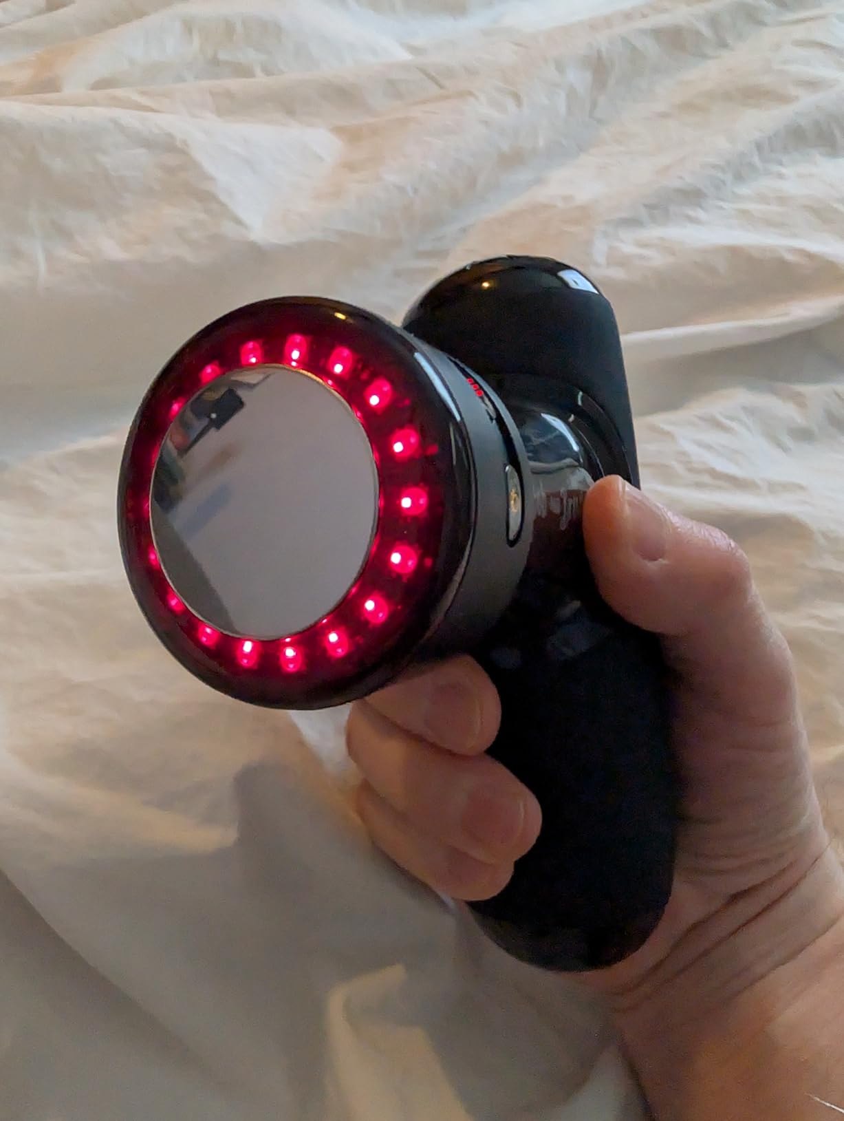 Q2 Ultra Mini Massage Gun with Red Light Infrared Heating Head, Pocket-Sized Deep Tissue Massager for Muscle Therapy, HSA Portable Percussion Massage Gun for Pain Relief FSA Eligible customer photo 1