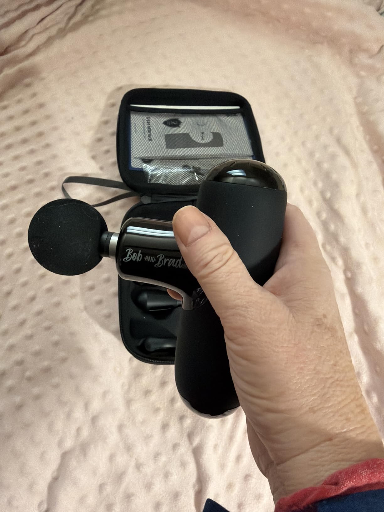 Q2 Ultra Mini Massage Gun with Red Light Infrared Heating Head, Pocket-Sized Deep Tissue Massager for Muscle Therapy, HSA Portable Percussion Massage Gun for Pain Relief FSA Eligible customer photo 2