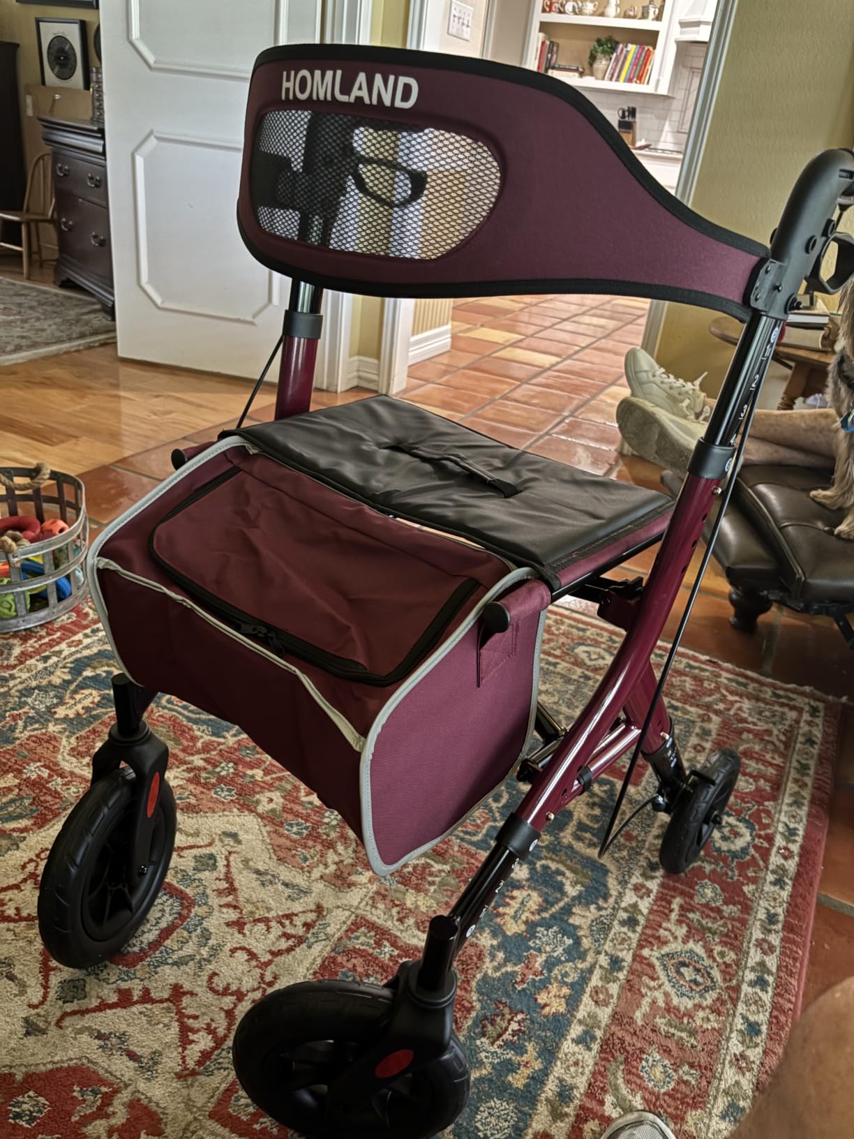 HOMLAND All-Terrain Rollator Walker with Seat for Seniors, Aluminum Frame | 10
