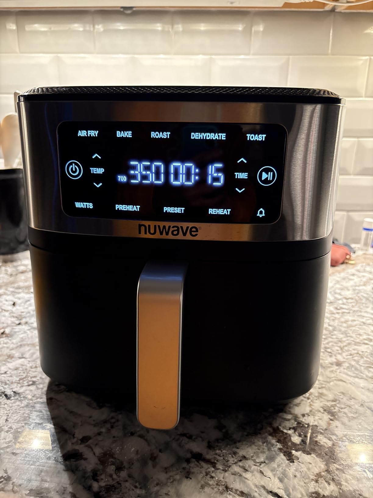Nuwave Brio Plus 7QT Air Fryer, Extra Crispy Results w/Less Oil, PFAS-Free | Non Toxic, Odor-Free, More Even, 100 One-Touch Presets, 6-in-1: Air Fry, Bake, Roast, Toast, Dehydrate & Reheat, 50°F-400°F customer photo 2