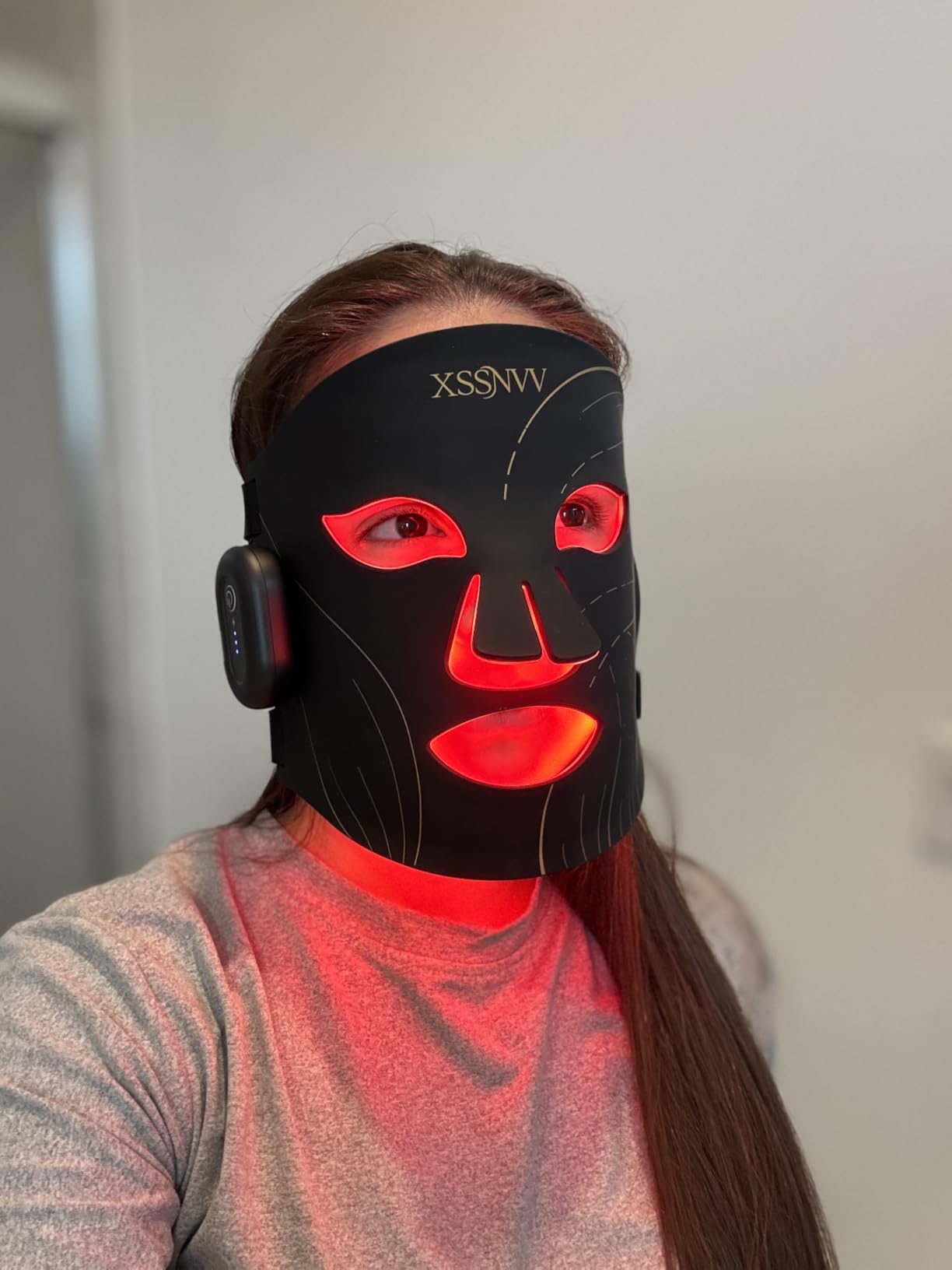 Wireless Red Light Therapy Face Mask, 850nm NIR, Red/Blue Led Light | 4 Modes, 272 LEDs, 27mW/cm2 Power, Full Face Coverage, 10-Min Timer, Rechargeable, Home Use, visible results in 4 Weeks customer photo 1