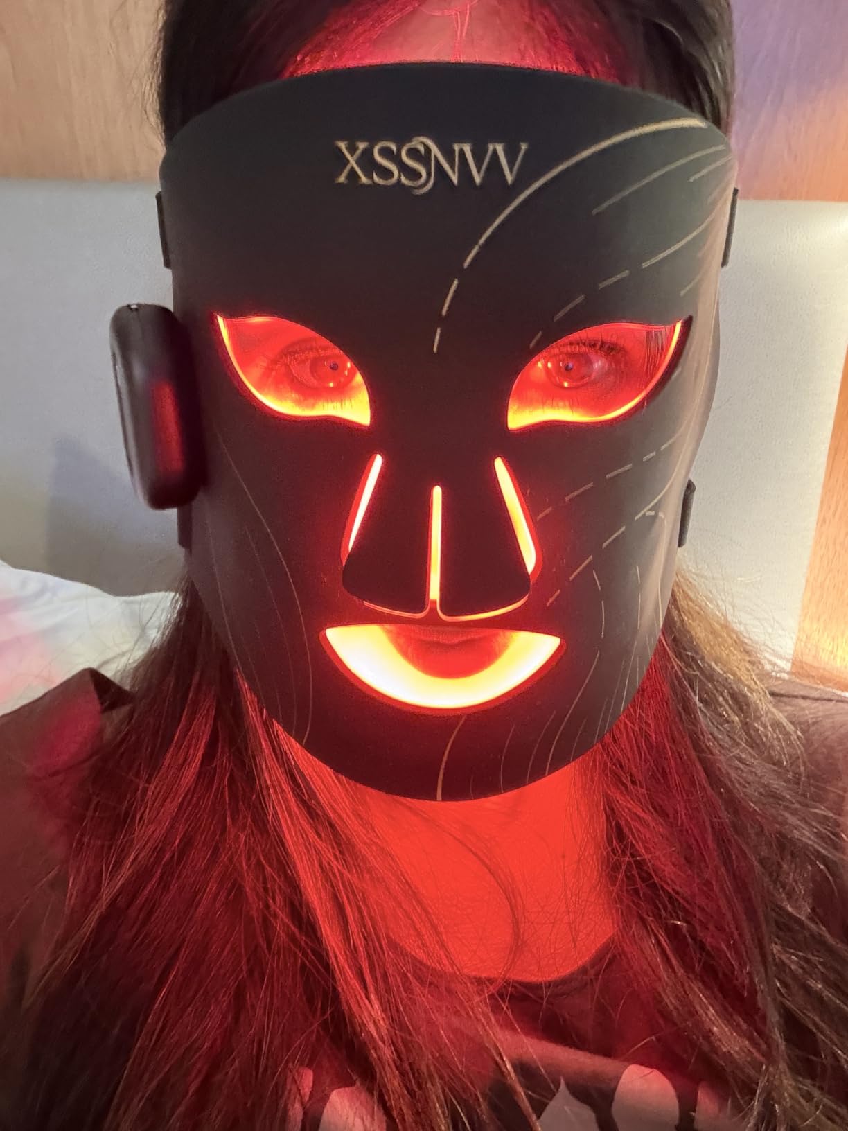 Wireless Red Light Therapy Face Mask, 850nm NIR, Red/Blue Led Light | 4 Modes, 272 LEDs, 27mW/cm2 Power, Full Face Coverage, 10-Min Timer, Rechargeable, Home Use, visible results in 4 Weeks customer photo 2