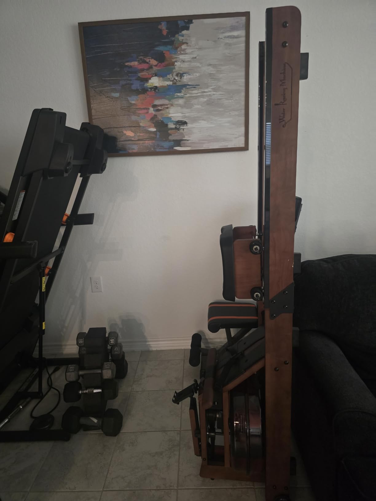 Rowing Machines for Home, Water Rowing Machine with Upright Design, 400LBS Capacity, LCD Monitor, Smooth Glide Rails, Comfortable Seat, Free App(Bluetooth) Supported for Immersive Water Rower & Home Gym customer photo 2