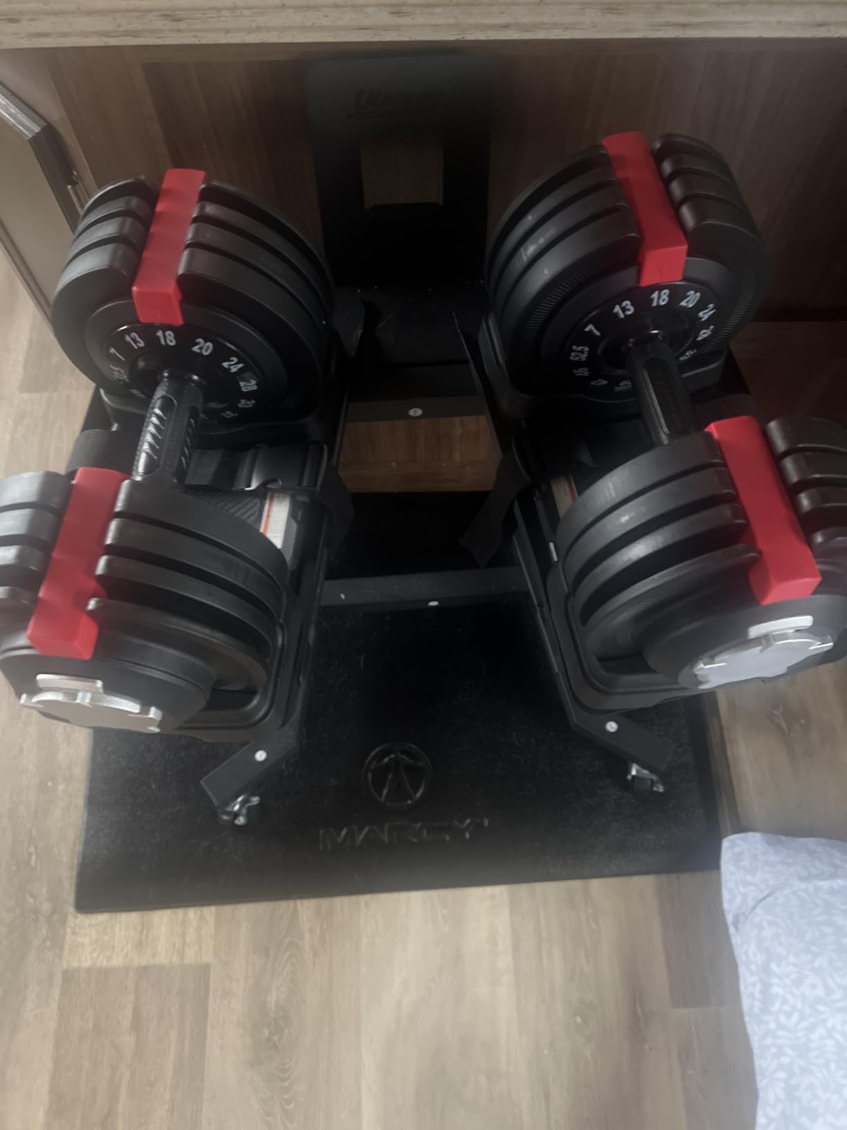 Yaheetech Adjustable Dumbbell Set 5-52.5 lb for Home Gym Dial-Select Weight customer photo 2