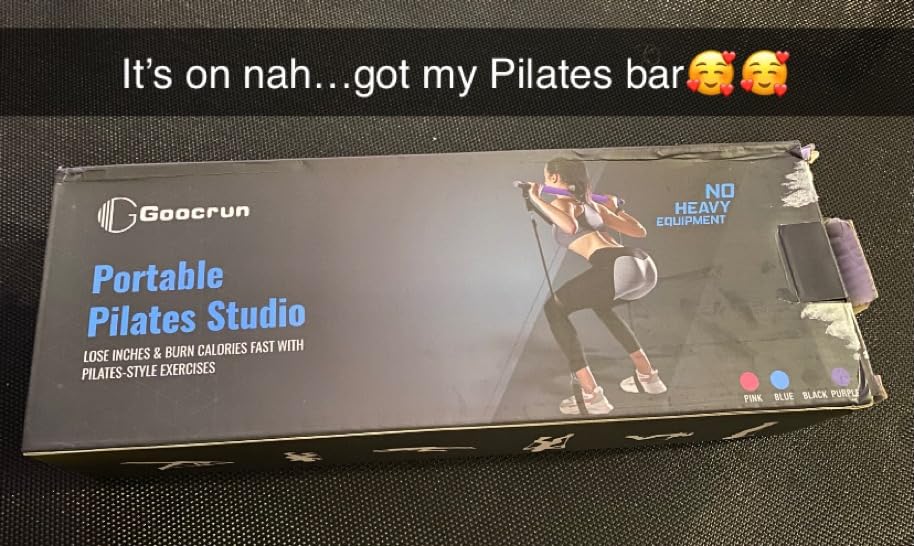 Goocrun Portable Pilates Bar Kit with Resistance Bands for Men and Women - 3 Set Exercise Resistance Bands - Multifunctional Home Gym - Supports Full-Body Workouts - with Fitness Poster and Video customer photo 2