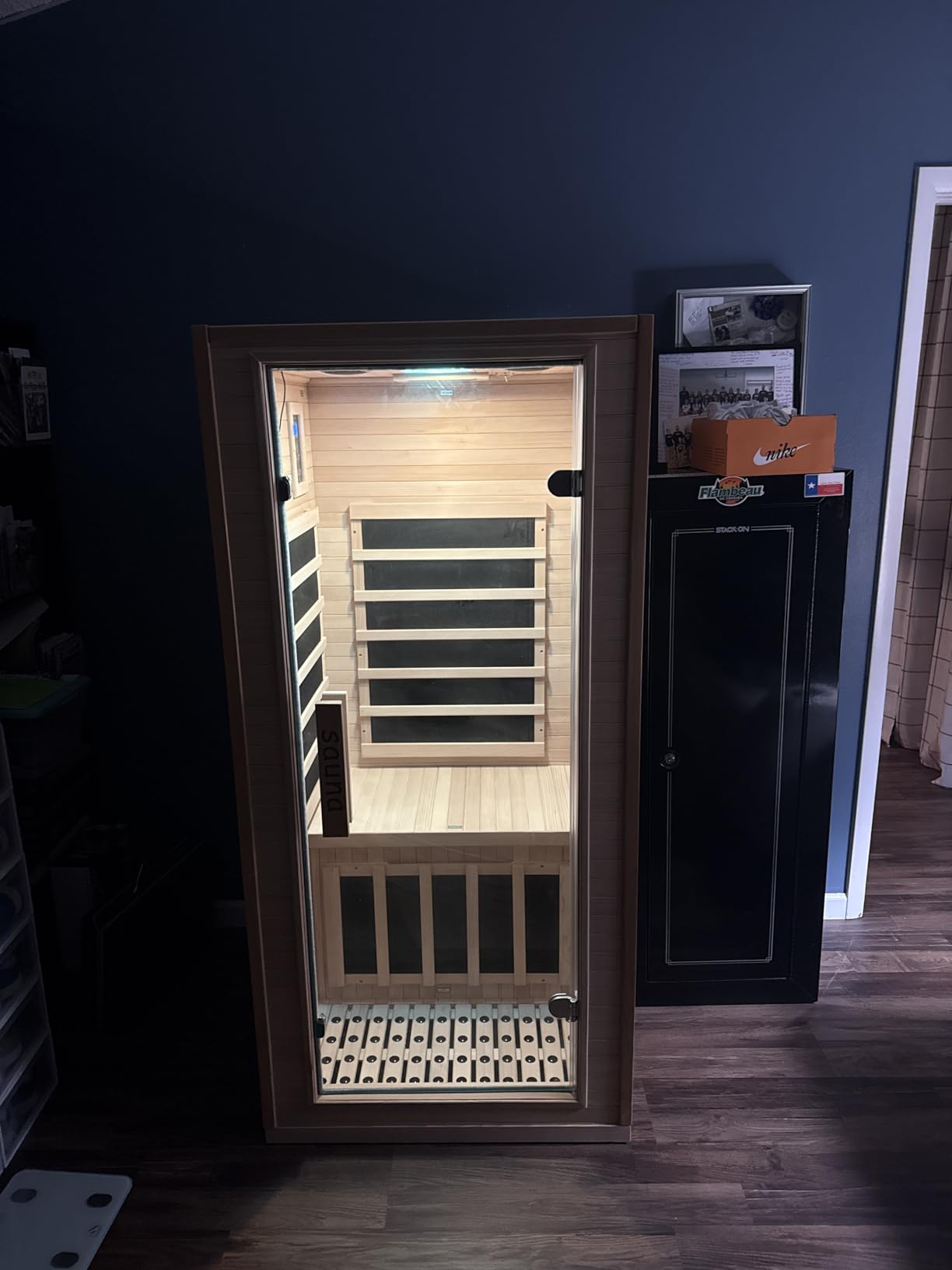 1 Person Infrared Sauna for Home, 110V 1200W Canadian Hemlock Wood Indoor Sauna Room, Compact Home Spa Furniture with Color Light, Bluetooth, LCD Control, Cozy Home Decor Relaxation Gift for Men customer photo 2