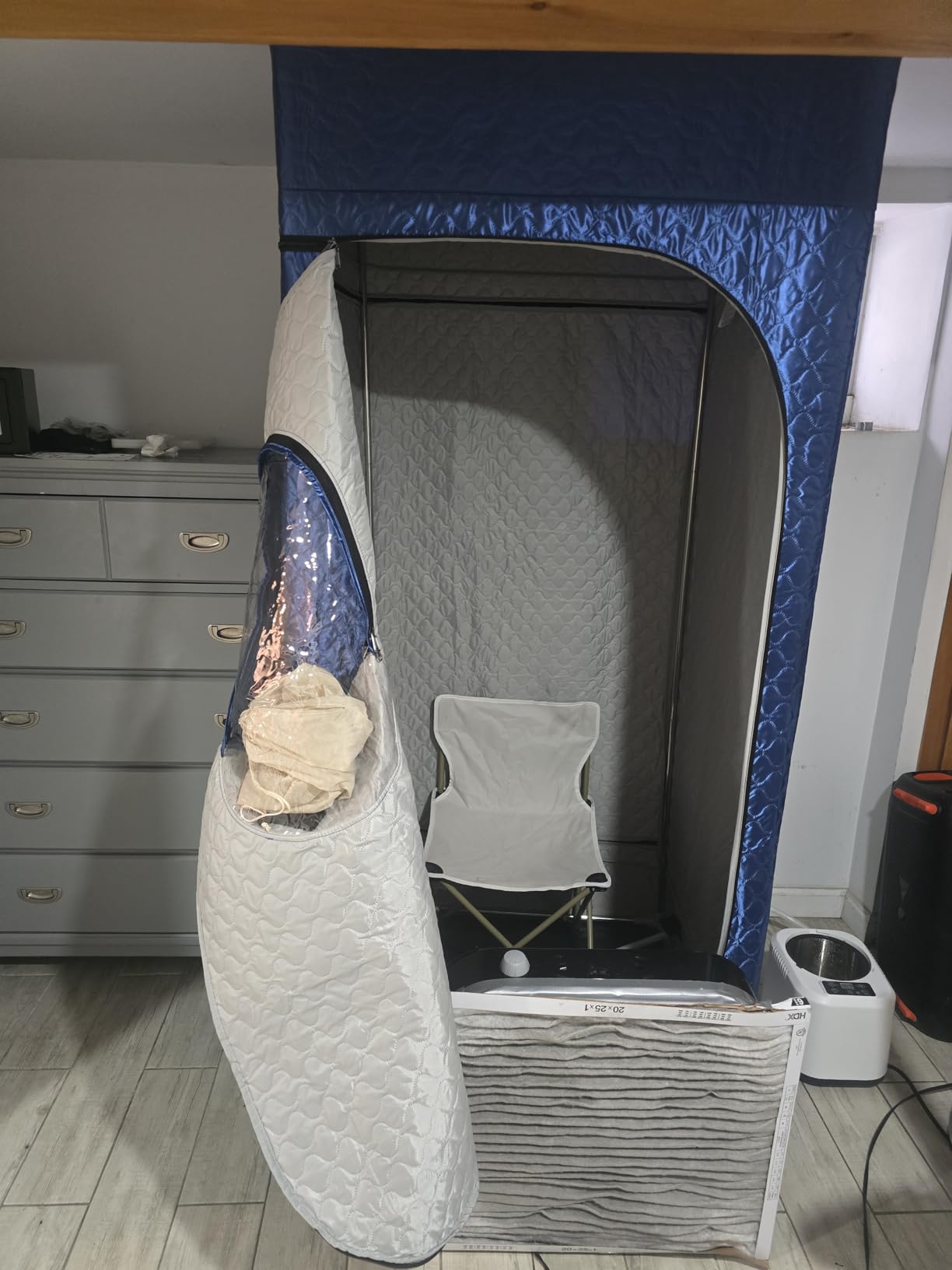 Portable Sauna for Home with 3L 1200W Fast-Heating Steamer, Full Body Sauna Tent for Relaxation, Detox, Self-Care, Large Folding Chair, 9 Heat Levels, 99-Min Timer, Remote Control customer photo 2