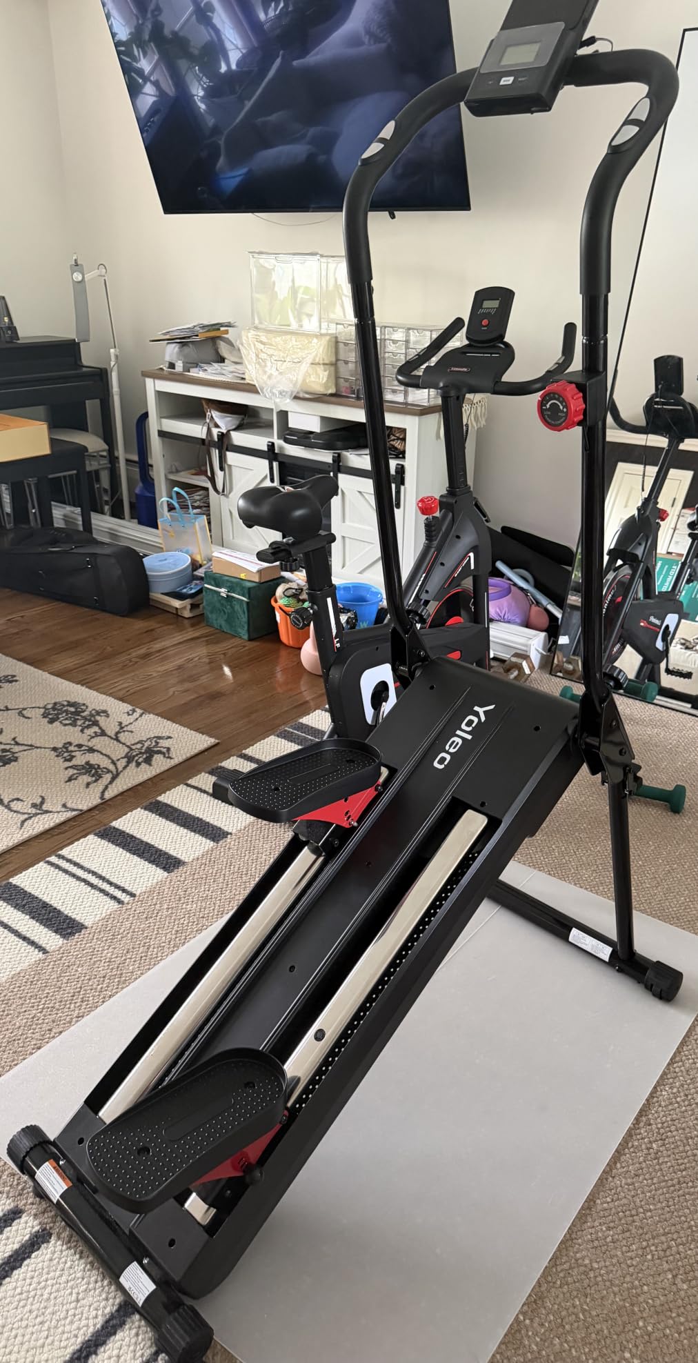 YOLEO Magnetic Stair Stepper for Exercise at Home, 16-Level Adjustable Resistance Up to 130LB, Folding Cardio Stairmaster with 28''Extended Stride&Low Noise,Stair Climber with HR Sensor for Full Body customer photo 1