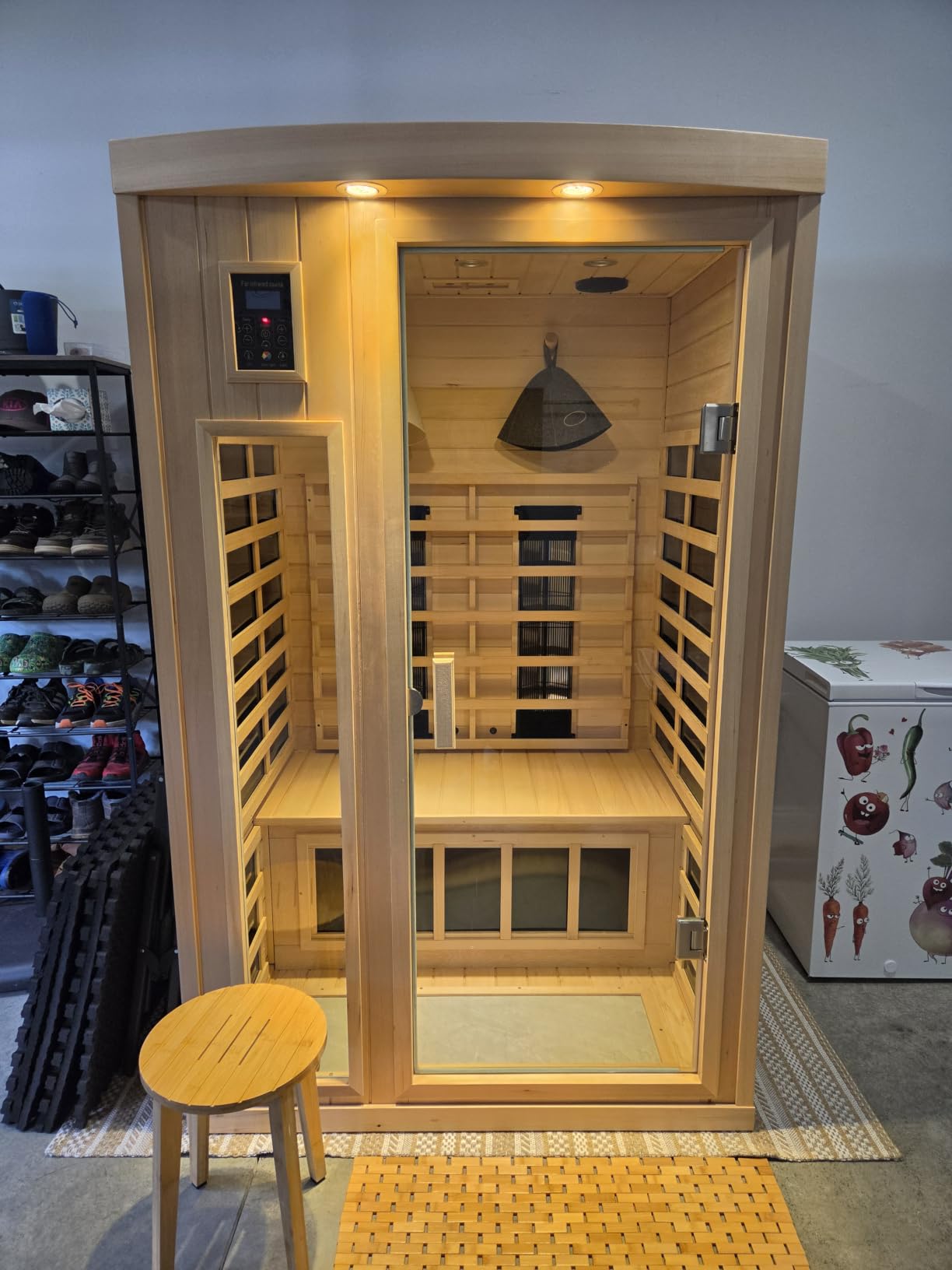 Kanlanth 1 Person Far Infrared Sauna, Low EMF Indoor Dry Home Sauna, 950W | Bluetooth Speakers, LED Reading Light, 36.6