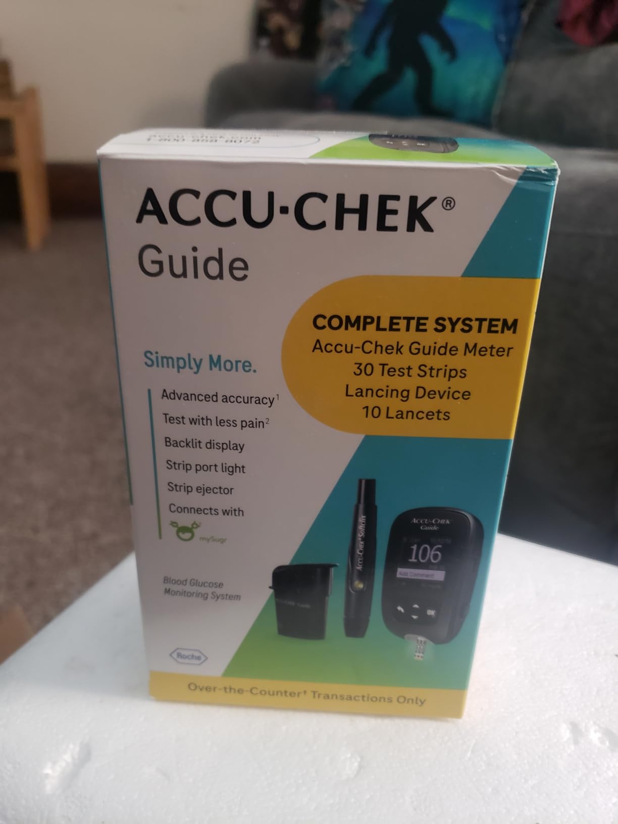 Accu-Chek Guide Glucose Monitor Starter Kit, Meter, 60 Test Strips, Softclix Lancing Device customer photo 1