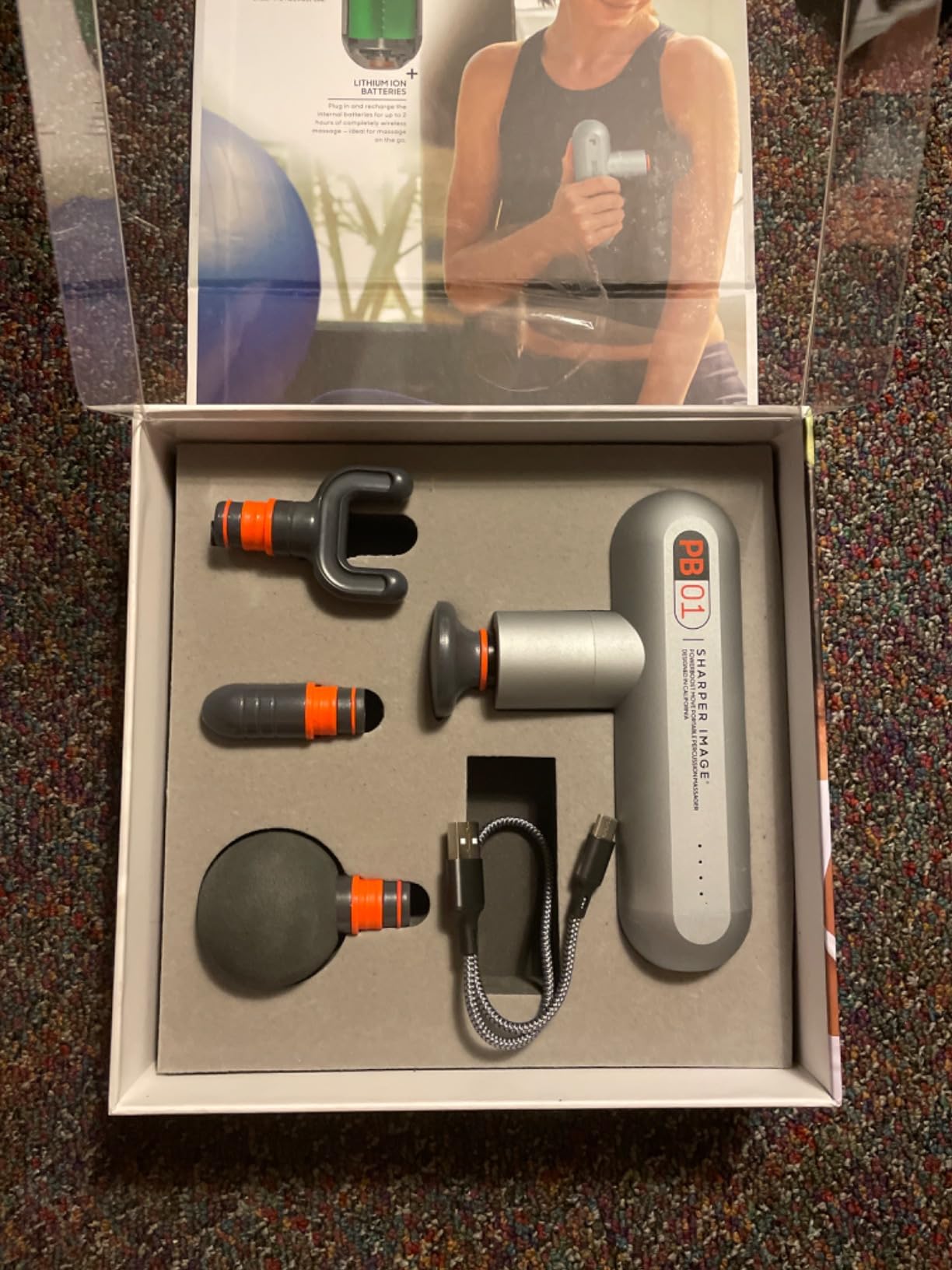 Sharper Image PowerBoost Mini Massage Gun [2026 Version] - Deep Tissue Percussion Massager, Muscle Recovery & Pain Relief, Quiet Handheld Massage Tool, Powerful & Compact, Travel Size, Gift for Women customer photo 1