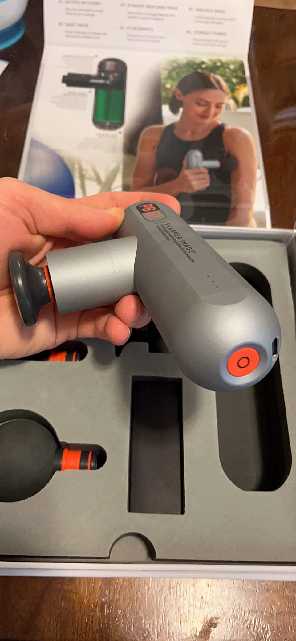 Sharper Image PowerBoost Mini Massage Gun [2026 Version] - Deep Tissue Percussion Massager, Muscle Recovery & Pain Relief, Quiet Handheld Massage Tool, Powerful & Compact, Travel Size, Gift for Women customer photo 2