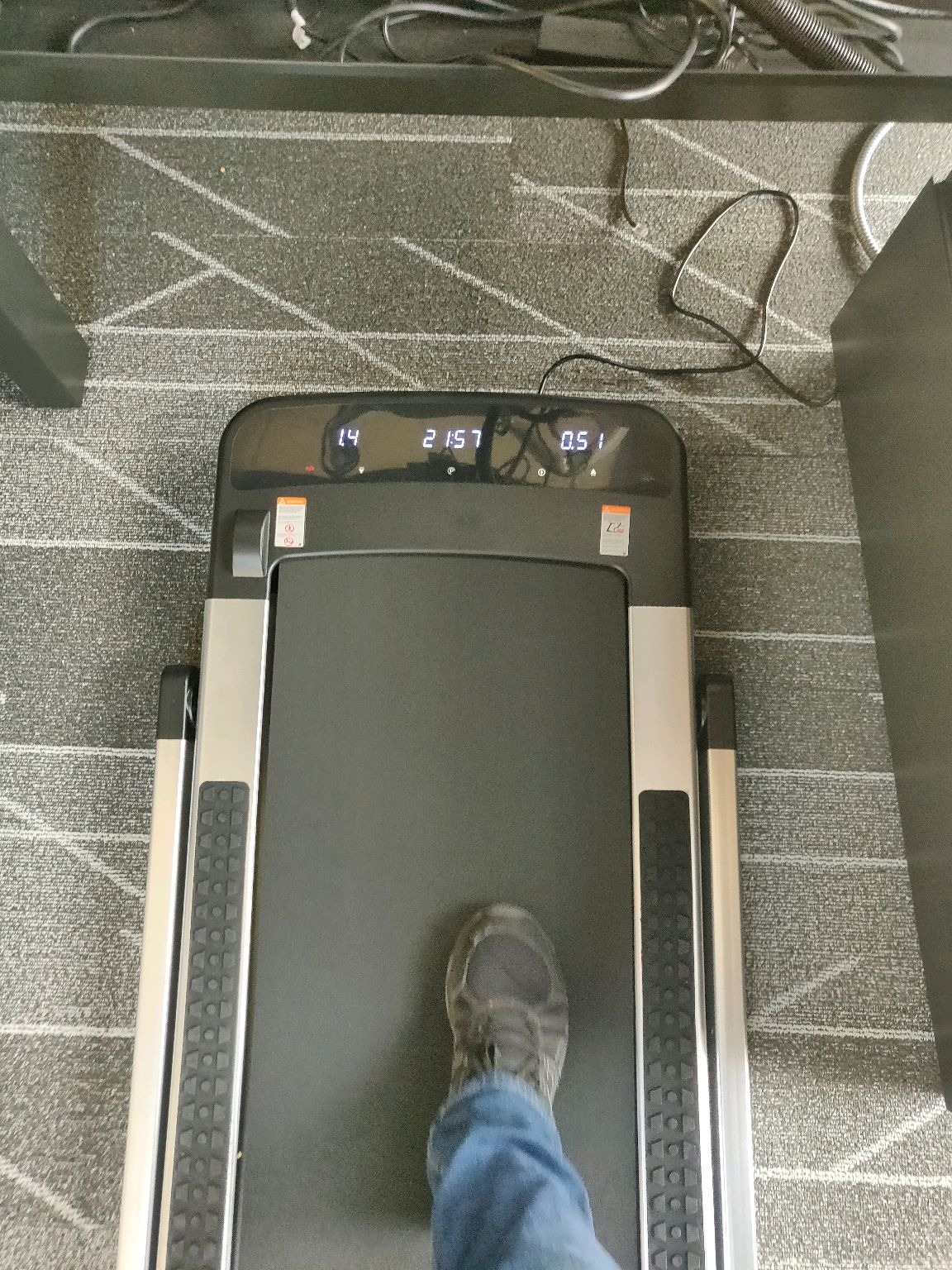 Height-Adjustable Desk Treadmill with 15% Incline for Home Office Workout | 8 in 1 Folding Treadmill 450lbs Weight Capacity, 3.5HP Quiet Portable Treadmill with Desk, 3 Type Control, Ready to Use customer photo 1