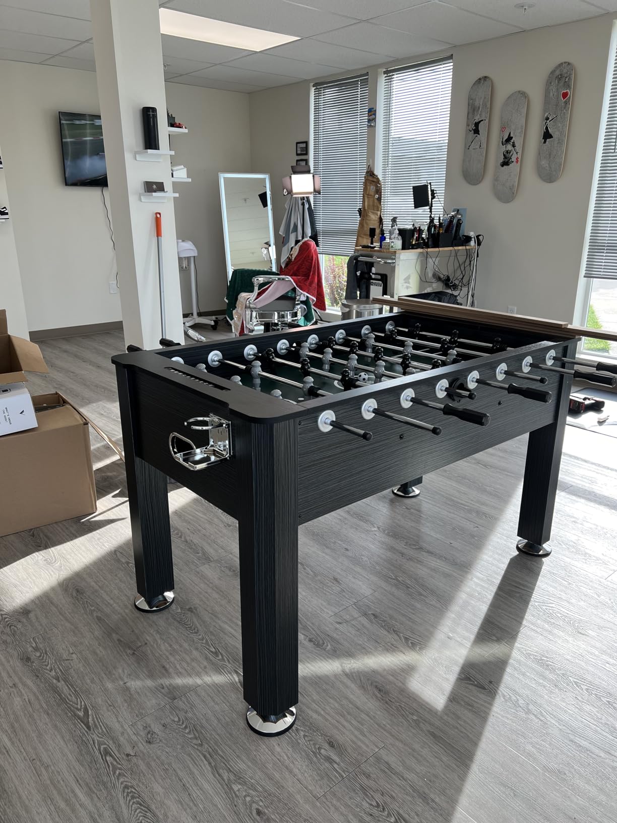 Sport Squad Foosball Table - Soccer Table - Wood Foosball Table for Kids & Adults - Bar Game Table, Game Room for Home - Easy Assembly, Built Tough for High Volume Play customer photo 1