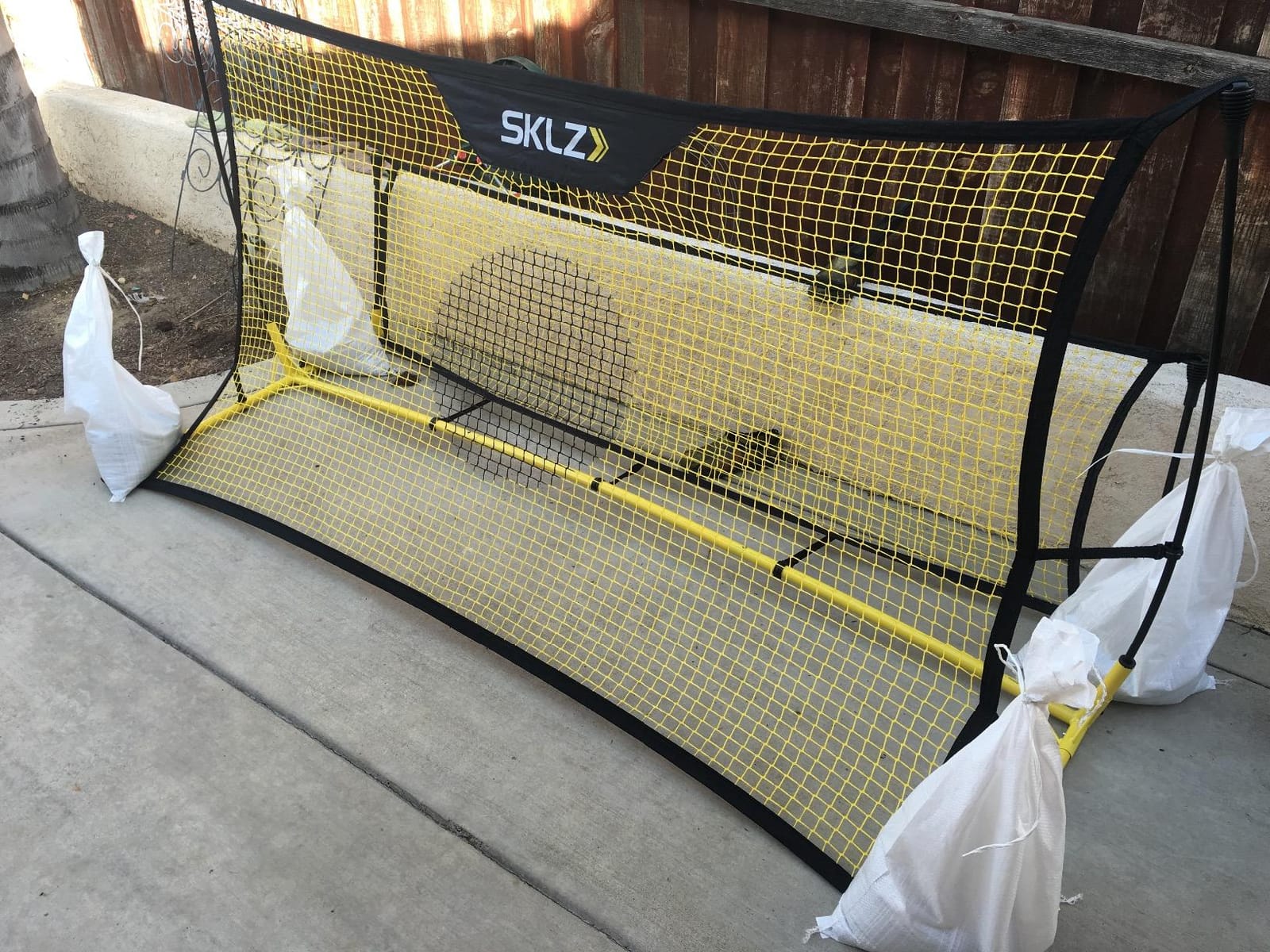 SKLZ Quickster Soccer Trainer - Dual-Sided Rebounder for Solo Passing, Receiving, Trapping Practice - Large & Small Rebound Net - Weather Resistant - Adjustable Frame, Metal Stakes & Carry Bag customer photo 1