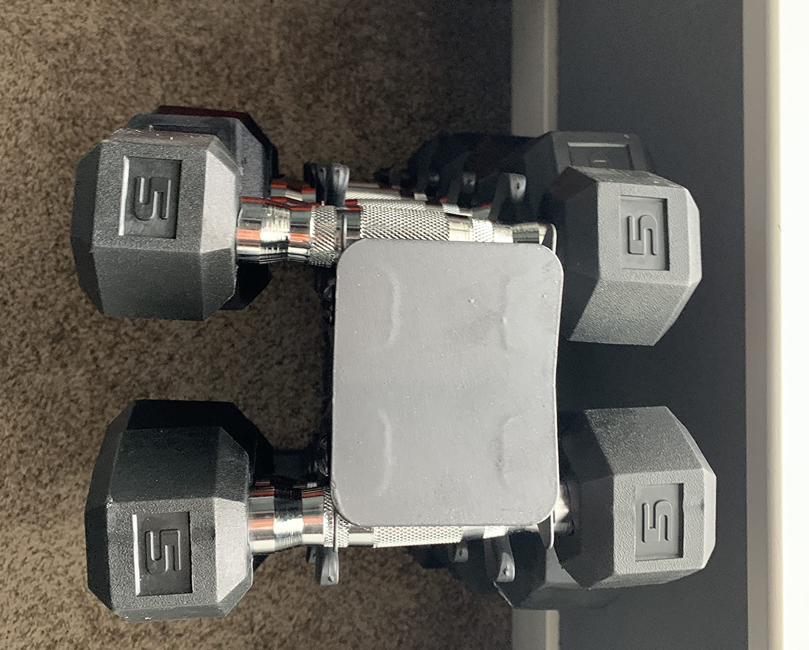 CAP Rubber Coated Hex Dumbbell Set with Storage Rack | 100-210 lb Options, Space-Saving Vertical Compact Storage for Home Gym Strength Training customer photo 2