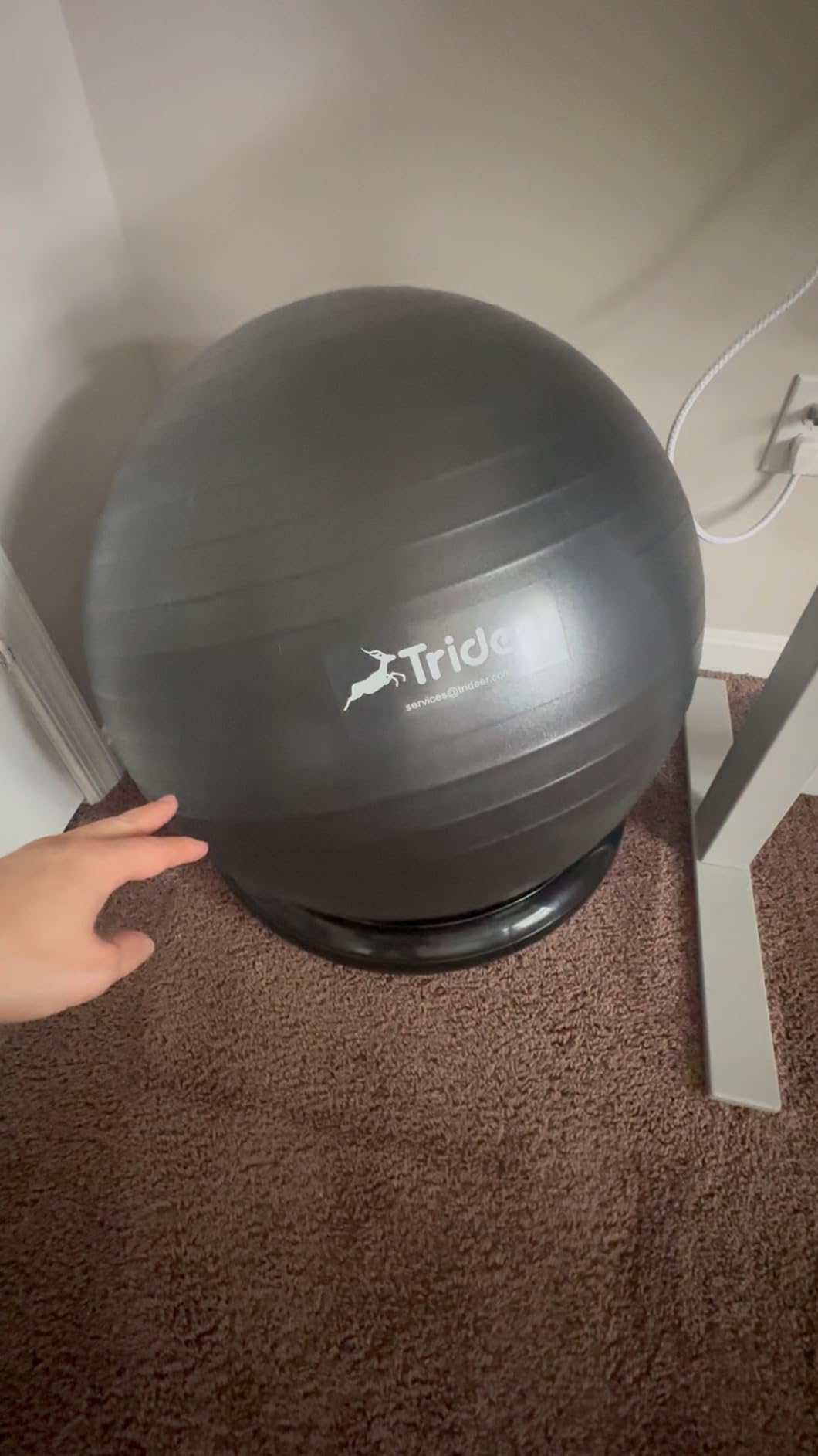 Trideer Yoga Ball Chair with Base for Office Desk, Exercise & Stability Ball Seat, Pilates Ball for Core Training, Pregnancy Ball, Back Pain Relief & Active Sitting customer photo 1