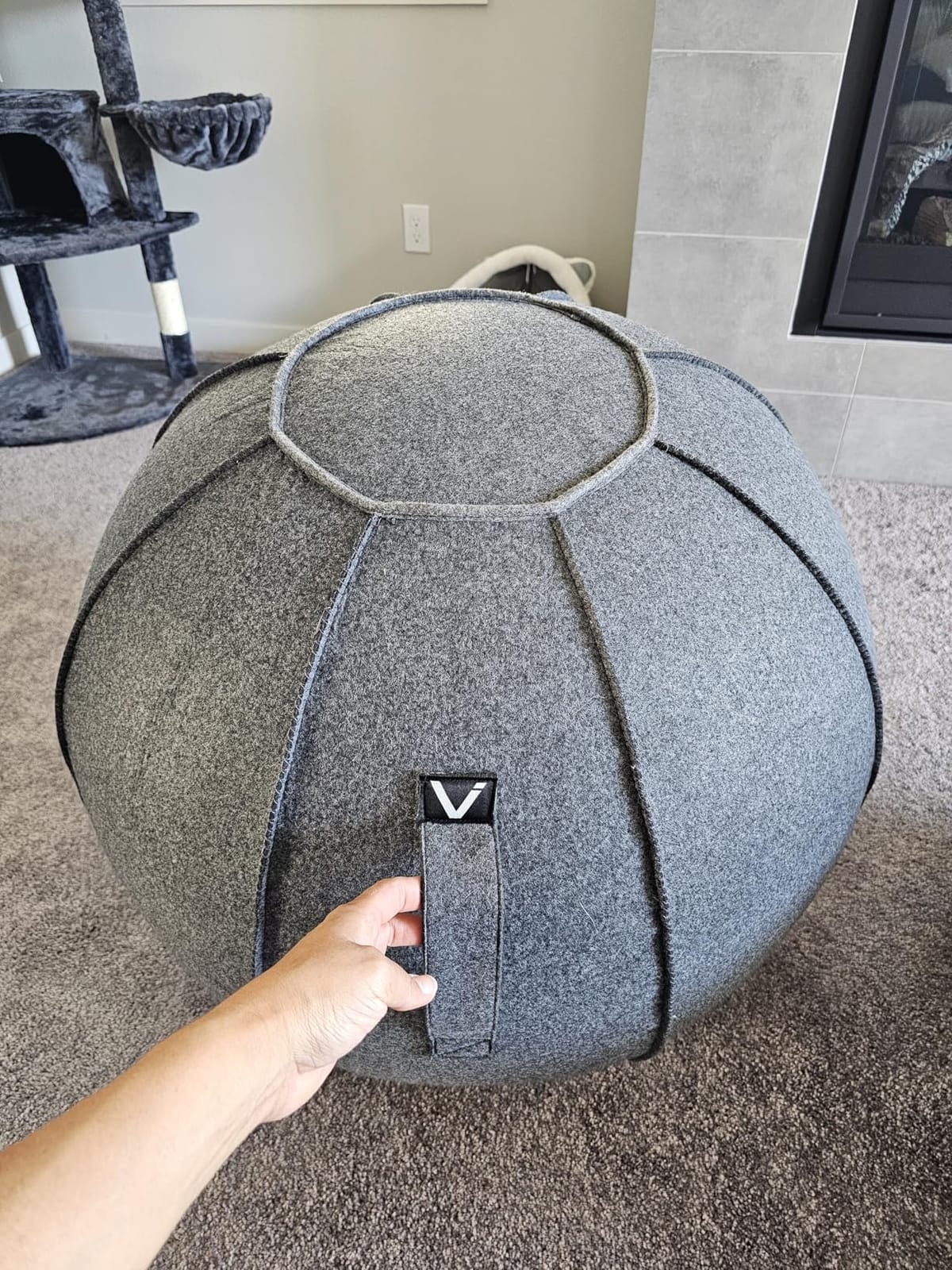 Vivora Luno Premium Ergonomic Sitting Ball Chair, Felt, Max Size (25 to 26 inches), for Home Offices, Balance Training, Yoga Ball, Posture Improvement customer photo 1