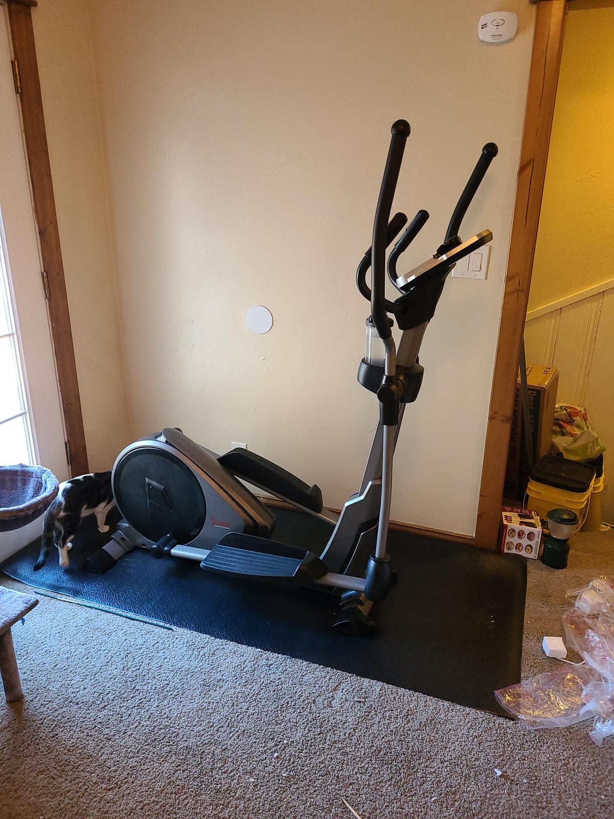 Sunny Health & Fitness Heavy Duty Elliptical Machine with Full Body Workout | Adjustable Resistance, Dual Handlebar, Performance Monitor, Device Holder, Heart Rate Monitor, 300LB-330 LB Capacity customer photo 1