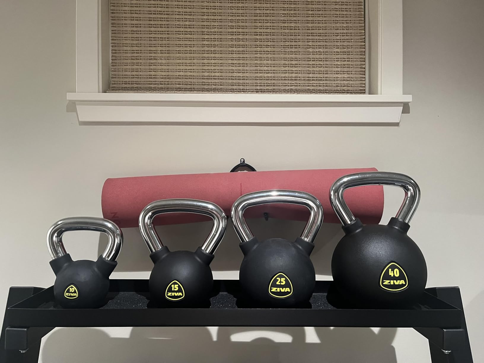 Premium Kettlebell - Commercial Grade Rubber Urethane Coated Free Weights for Strength, Conditioning, Home Gym Workouts - Alloy Steel Grip - Available 5-50 lbs customer photo 1