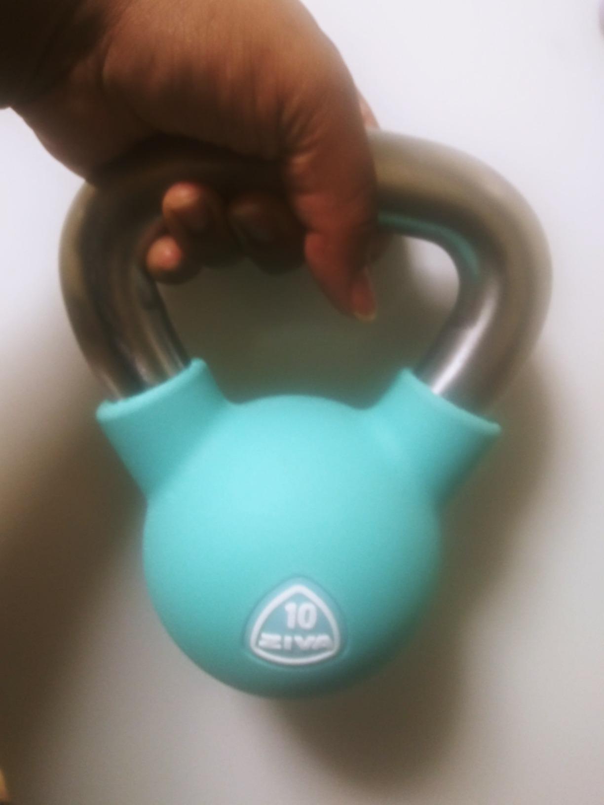 Premium Kettlebell - Commercial Grade Rubber Urethane Coated Free Weights for Strength, Conditioning, Home Gym Workouts - Alloy Steel Grip - Available 5-50 lbs customer photo 2