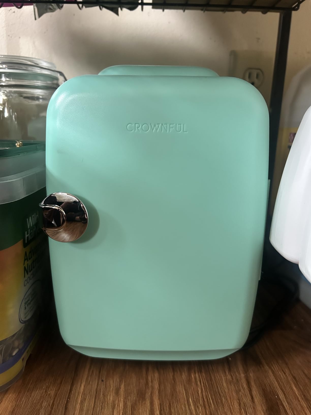CROWNFUL Mini Fridge, 4 Liter/6 Can Portable Cooler and Warmer Personal Refrigerator for Skin Care, Cosmetics, Beverage, Food,Great for Bedroom, Office, Car, Dorm, ETL Listed (White) customer photo 1