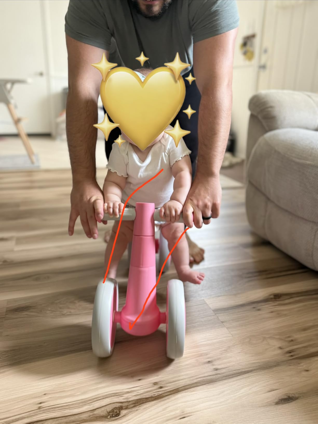 SEREED Baby Balance Bike for 1 Year Old Boy Girl, First Birthday Gift Toy | 12-24 Months Toddler Bike, First Learning Ride on Toys, 4 Silent Wheels Indoor Outdoor Baby Walker, Green customer photo 2