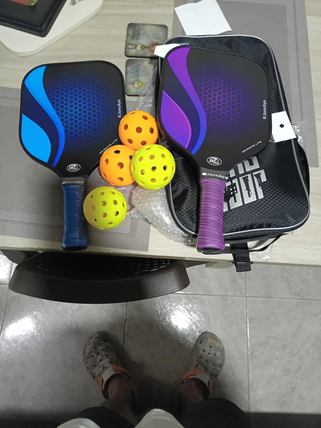 JoncAye Pickleball Paddles Set of 4 or 2 Fiberglass Rackets USAPA Approved customer photo 1
