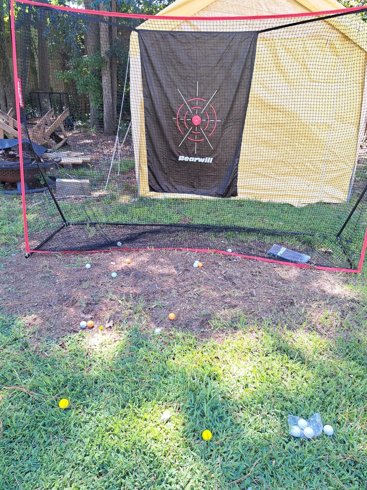 Golf Net,10x7ft Heavy Duty Golf Practice Nets with Mat for Indoor Outdoor customer photo 2