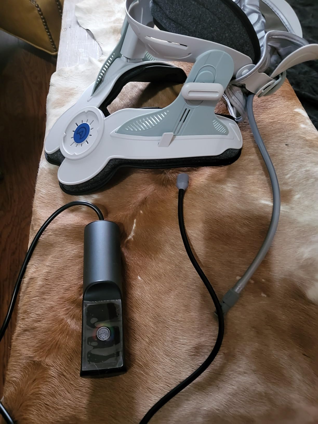 Neck Traction Device by Air Collar - Neck Stretcher - Cervical Traction Device - Neck & Shoulder Pain Relief - Stretcher Collar for Improved Spine Alignment (2nd Gen Electric Pump) - See Size Chart* customer photo 1