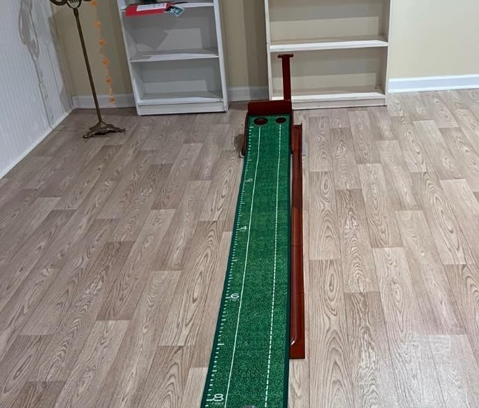 Golf Putting Mat, Putting Green Indoor with Ball Return - Golf Gifts for Men Christmas, Golf Training Aid for Home Office, Portable Putting Training Mat for Men customer photo 1