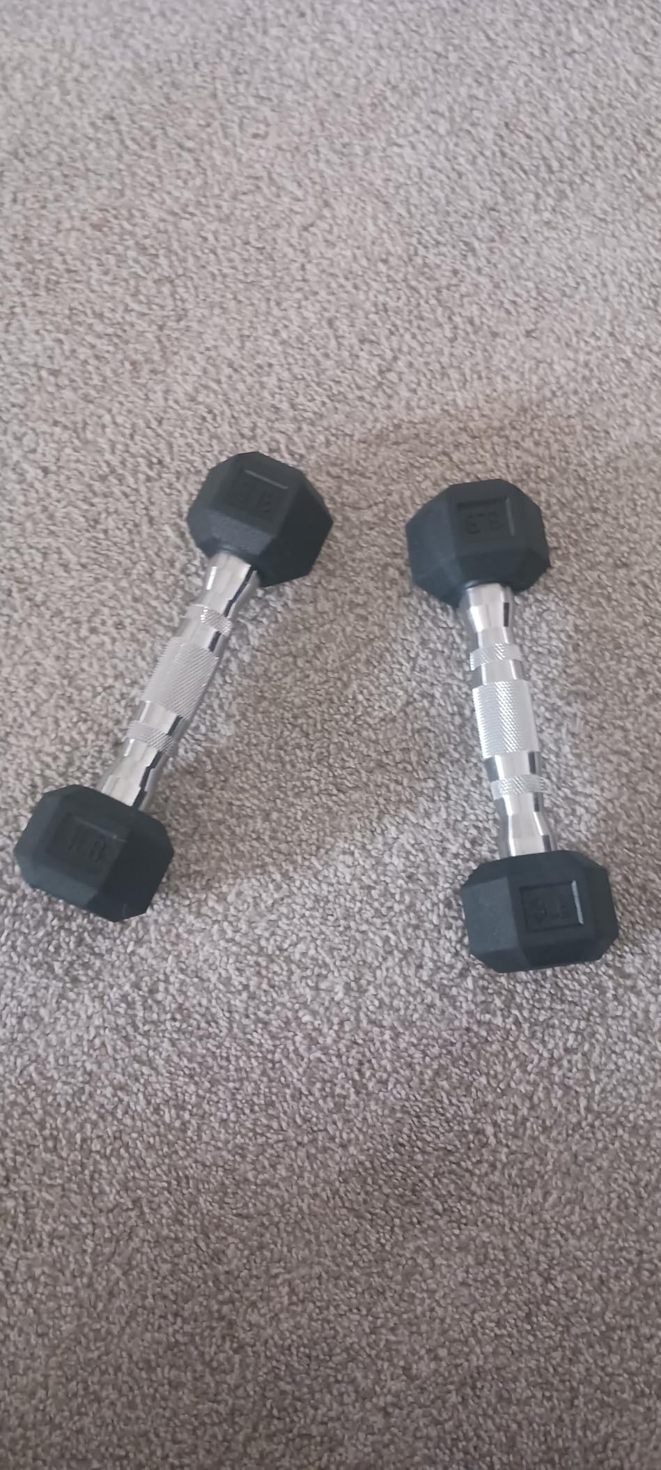 HANDBODE Hex Dumbbell Set of 2, Rubber Encased Fixed Dumbbells, 2.5-65 lb customer photo 2