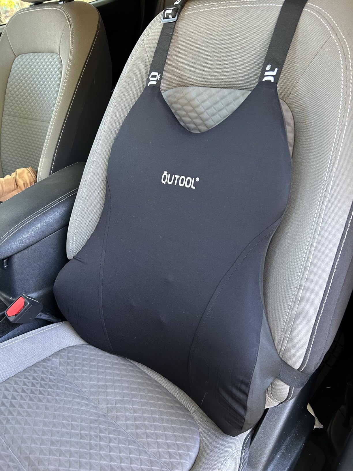 Patented Lumbar Support Pillow for Car, Truck Accessories Travel Essentials, Memory Foam Back Cushion for Driving Seat, Back Pain Relief,Washable Cover, Lower Back Support Fits Most Cars(Black) customer photo 2