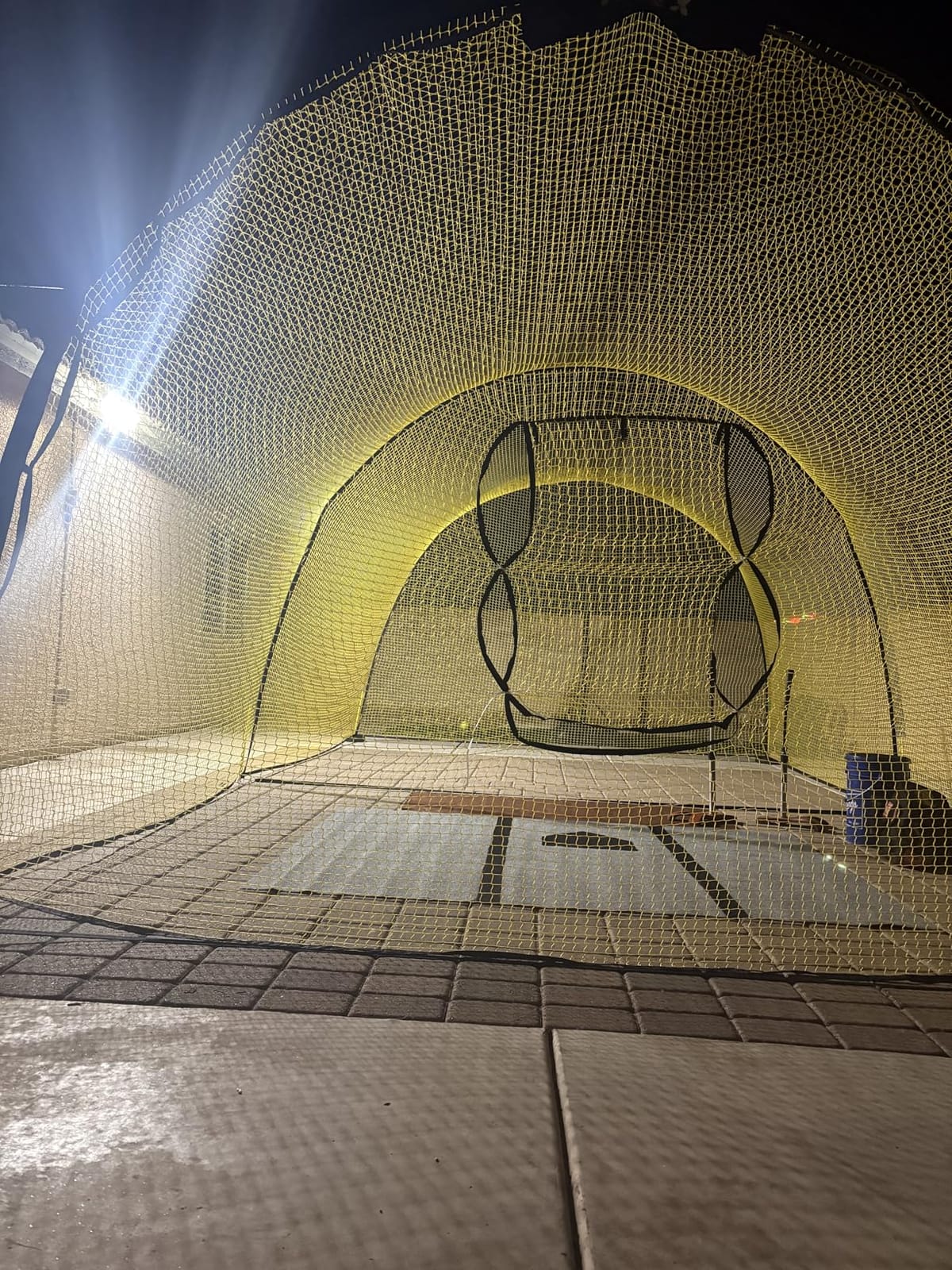 Apex Sports Portable 22ft x 12ft x 8ft Baseball & Softball Batting Cage with Pitching Machine Hole, 3ply 1.25'' Yellow Netting, Secure Steel Poles, 12.7MM Fibreglass Poles, Carry Bag Included customer photo 1