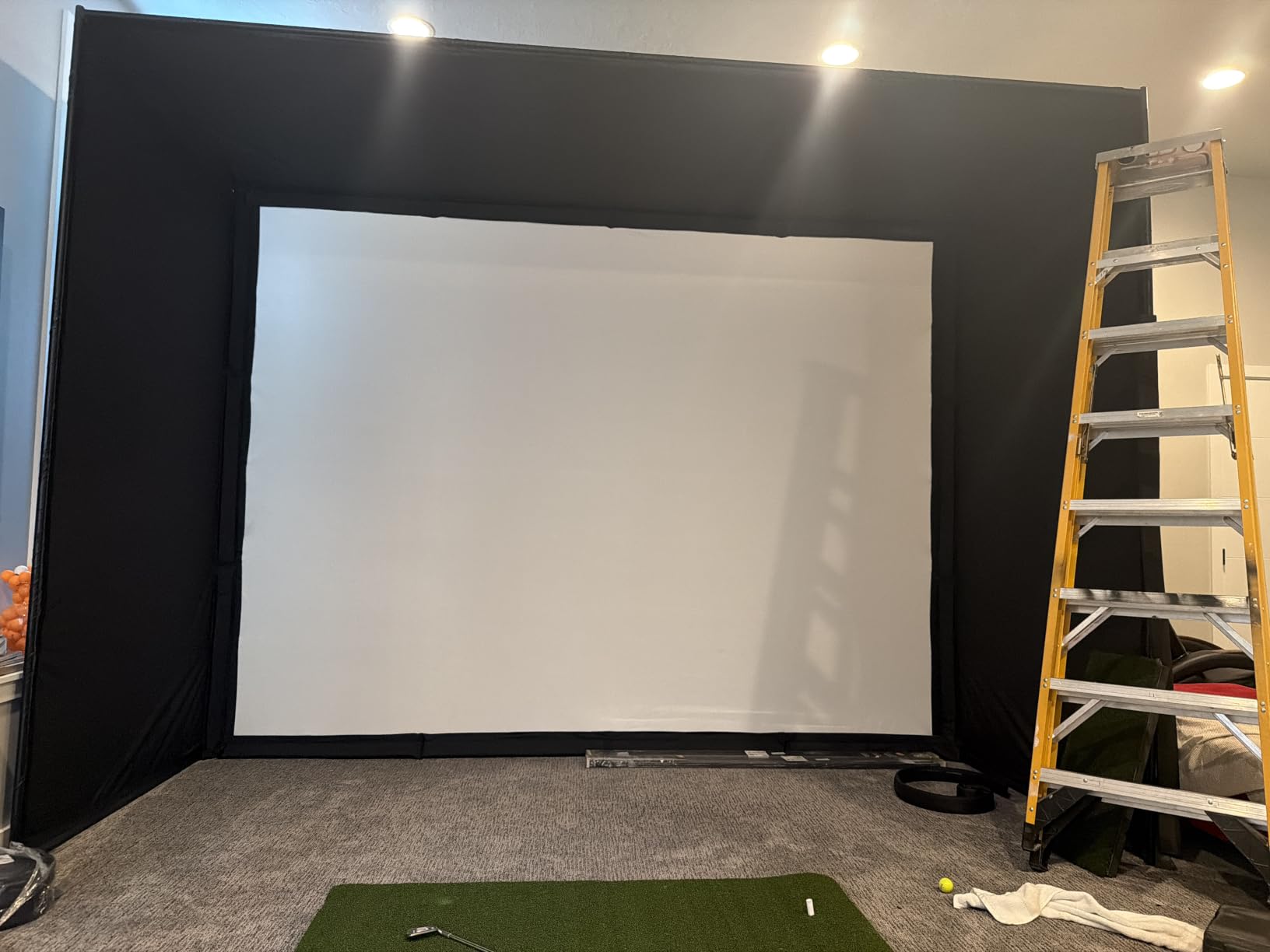 GoSports Golf Simulator Enclosure Nets - Complete Set with Frame and HD Impact Screen Kit - Indoor At Home Golf Training Equipment - Choose 10x8 ft, 12x9 ft, or 14x8 ft customer photo 1