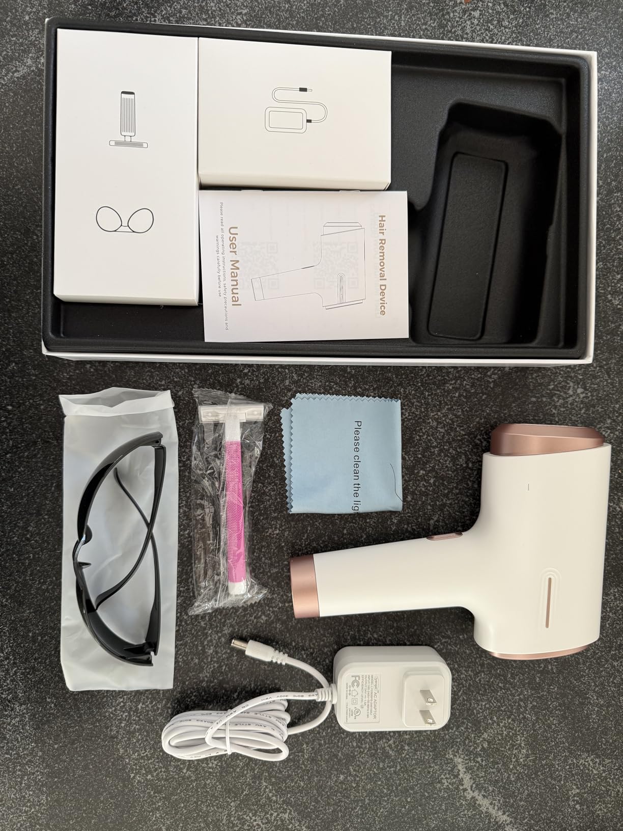 Finequin Laser Hair Removal for Women & Men, 45°F Ice-Cooling Contact, Safe & Virtually Painless Alternative to Salon IPL Hair Removal Device, Long-Lasting Hair Removal from Home, with Razor & Glasses customer photo 2