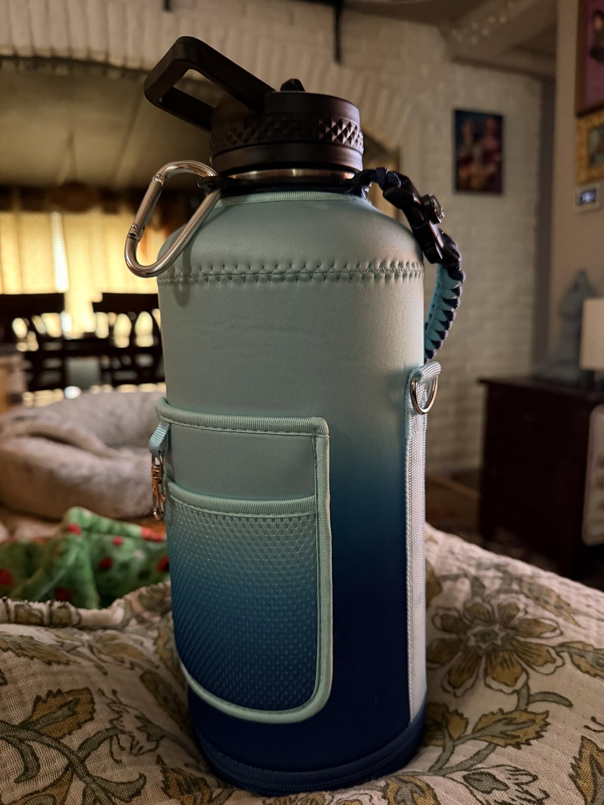 DYSANKY Insulated Water Bottle with Straw Lid & Portable Carrier Bag, 64oz customer photo 2